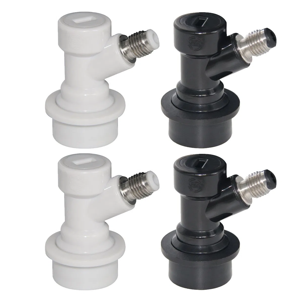 PERA 2 Paia Ball Lock MFL Gas & Liquido barilotto di Birra Quick Disconnect Set accoppiatore barile, plastica, Acciaio Inossidabile, Grigio e Bianco