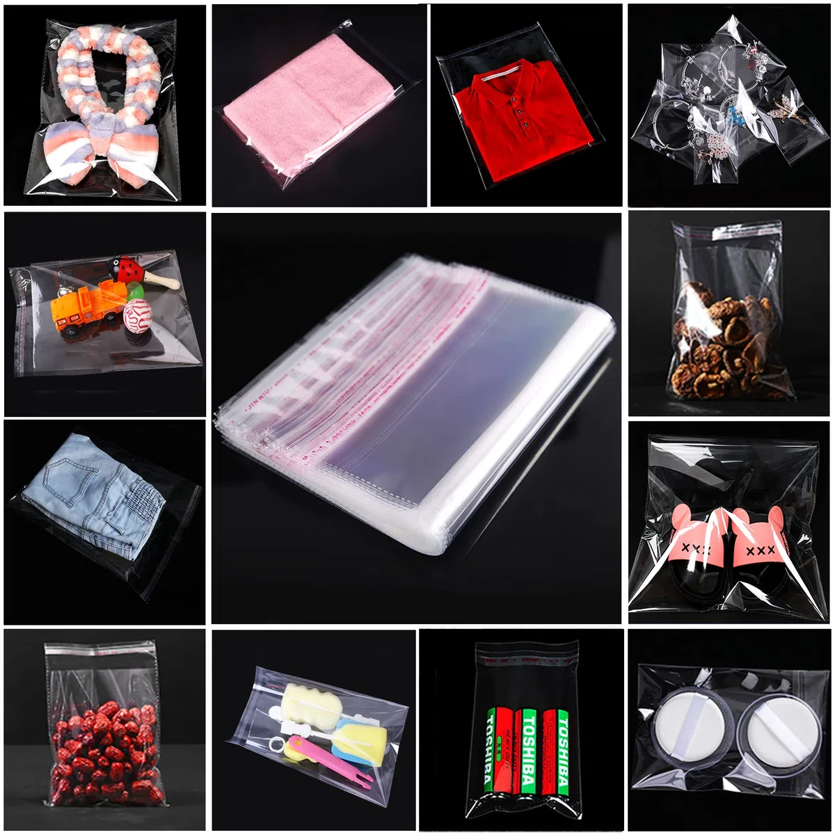 400 Pezzi Sacchetti di Cellophane Trasparente Sacchetti Plastica Autoadesivi OPP Plastica Alimenti Sacchetto per Decorare Caramelle Biscotto Natale (6 * 8cm)