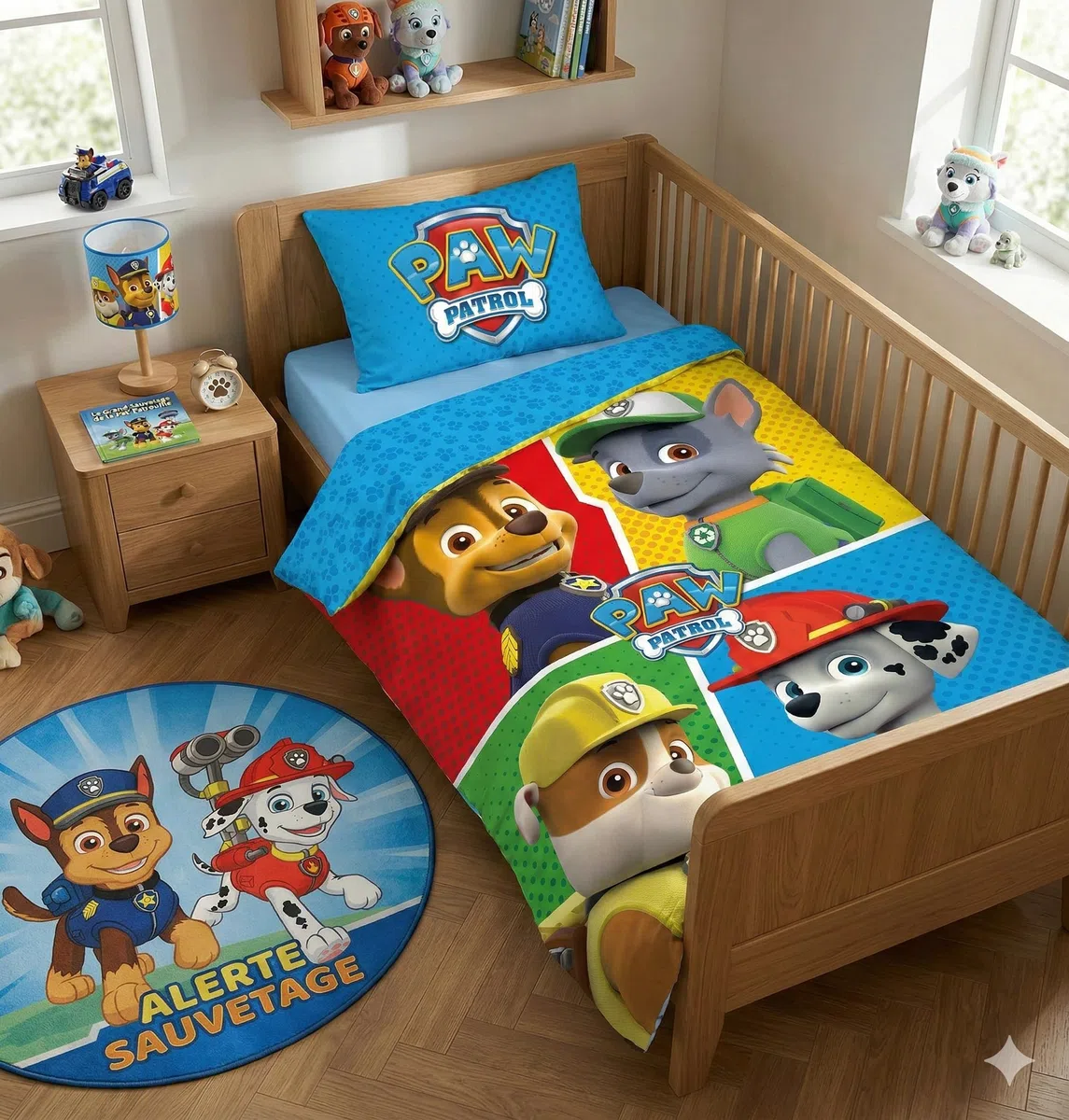 Paw Patrol - Biancheria da letto per bambini, 2 pezzi, copripiumino 100 x 135 cm + federa 40 x 60 cm, 100% cotone Öko-Tex