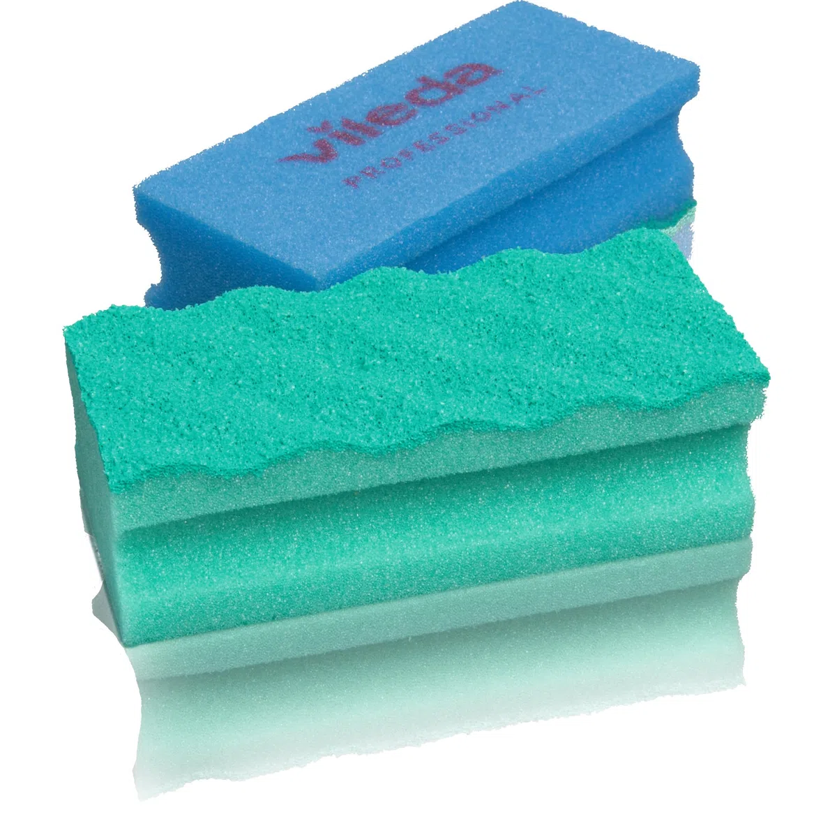Vileda Professional PurActive, Spugna professionale Antigraffio, 10 Pezzi,14x6 cm,Verde,Per Superfici Delicate,Acciaio Inossidabile,Vetro,Ceramica,Tecnologia di Pulizia Attiva,Codifica a Colori HACCP