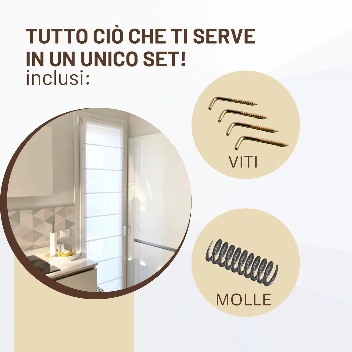 SONIT – Set 2 Bastoni Tende a Pressione da 40a 60 cm, Bastoni per Tende a Vetro Estensibili, Bacchette per Tendaggi Interni Senza Forare, Aste Regolabili in Alluminio per Finestre