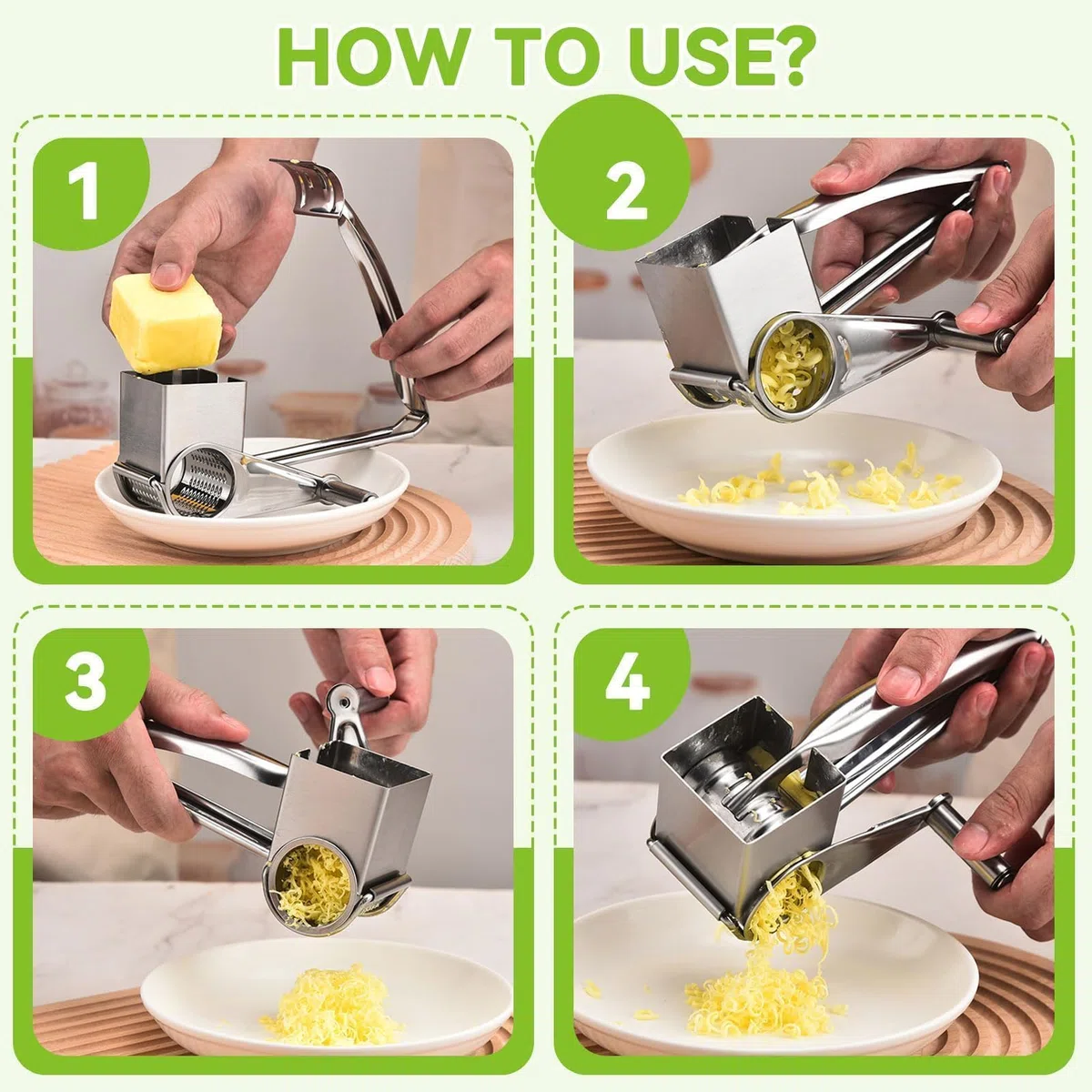 Grattugia Rotativa Per Formaggio, Grattugia Per Parmigiano Manuale in Acciaio Inossidabile Con 1 Strumento Manuale, Alimenti Grattugia Manuale Manovella Per Formaggio Destrimani E Mancini