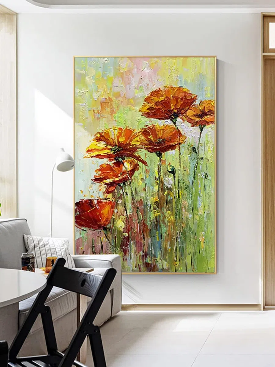Moderno 100% dipinto a mano dipinti ad olio opere d'arte su tela wall art lussuoso astratto pastorale ristorante di lusso floreale floreale per soggiorno camera da letto decorazioni per la casa 3d c