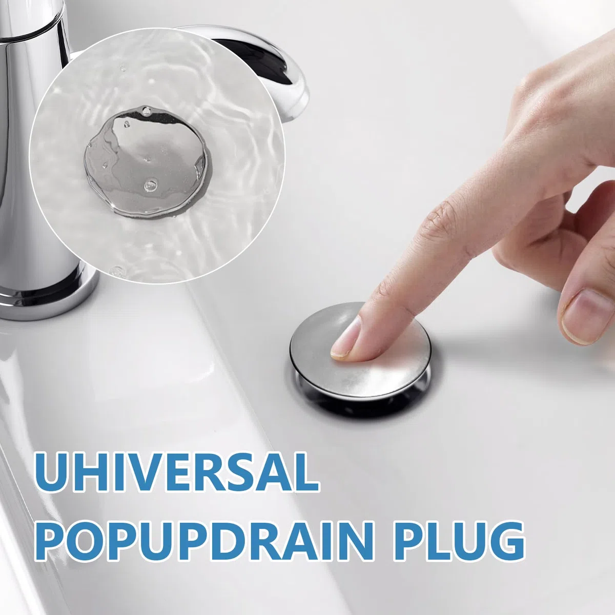 5 tappi per lavandino, 40 mm, in ottone, per lavandino, universale, per tutti i lavandini e bidet