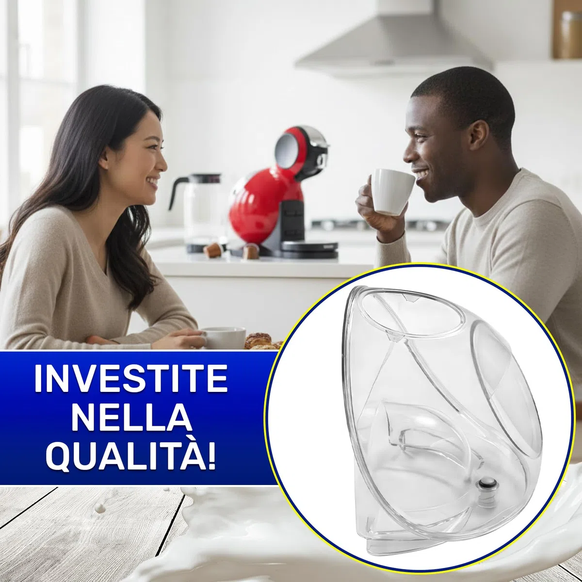 Serbatoio Acqua per Macchina Caffè Cialde 200x130x147 mm con Codice Originale MS-623243 per Krups per Dolce Gusto Melody 3 - Garanzia di 10 Anni - MONTERAL