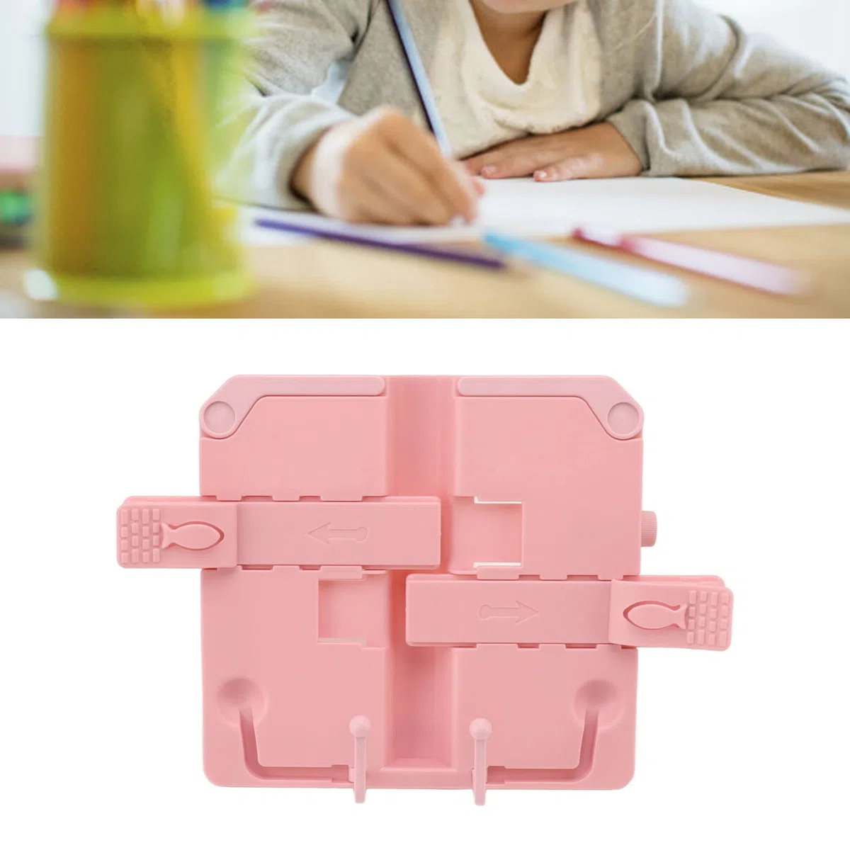 Supporto Per Libri da Scrivania, Supporto Per Lettura Leggio Pieghevole Portatile Robusto con Bordi Arrotondati Supporto Per Supporto Per Libri Resistente ai Graffi Per Biblioteca Scolastica(Rosa)