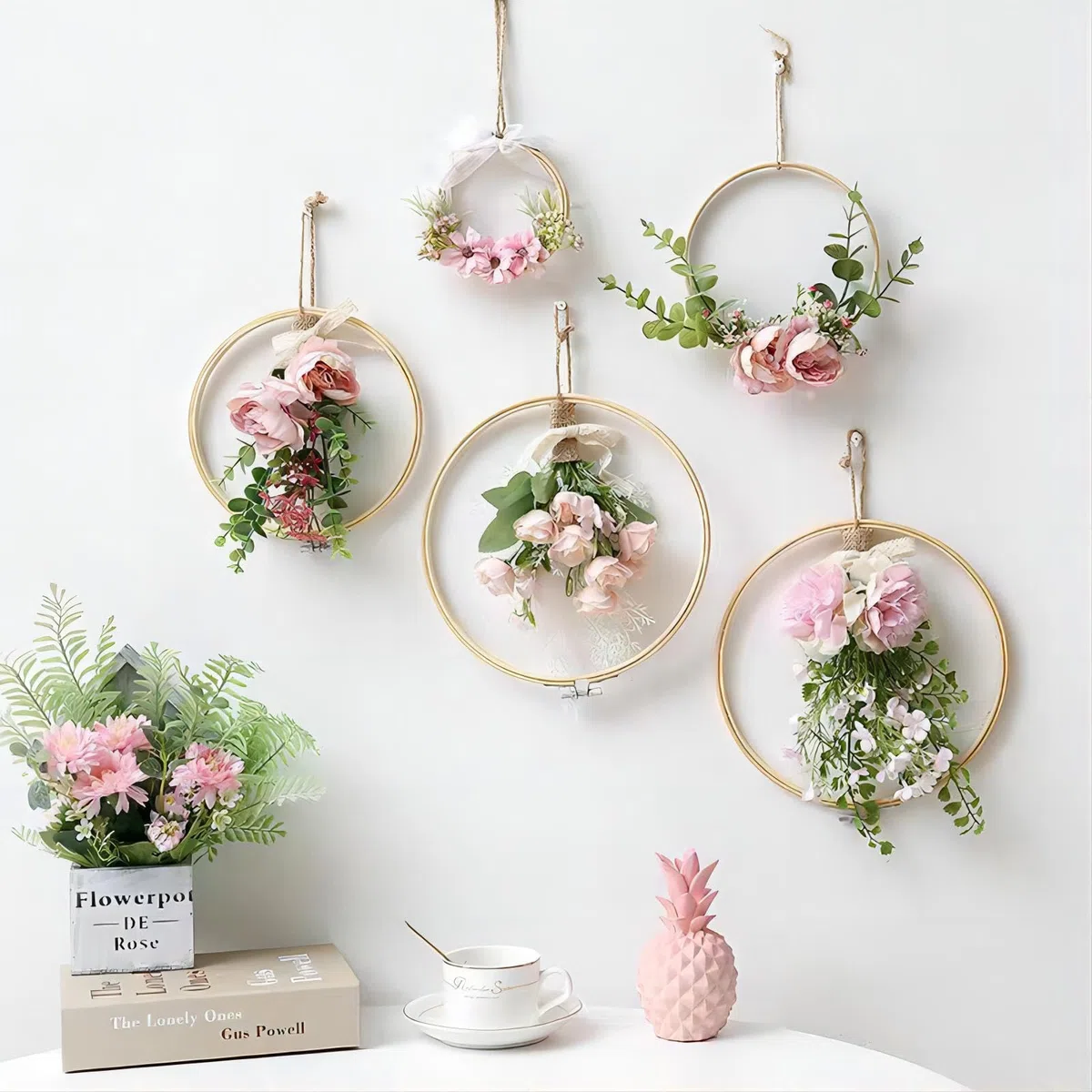 MIYUANGKJ 16 anelli in legno di bambù, 10 cm, per il fai da te, per San Valentino, anniversario, matrimonio, decorazione da parete