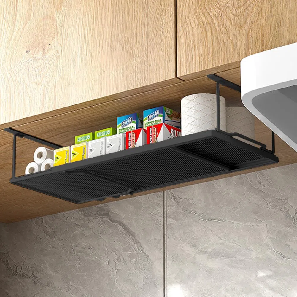 Mensola regolabile da 38 a 70 cm, organizer da cucina, mensola da appendere per armadi, scarpiera in metallo, ideale per cucine, dispense, scarpiere (nero)