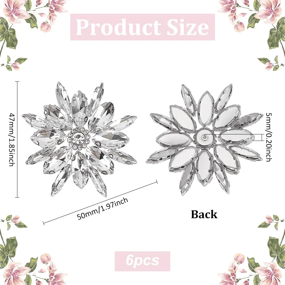 FINGERINSPIRE Toppa termoadesiva con strass, 50 x 47 mm, per matrimonio, abito da sposa fai da te