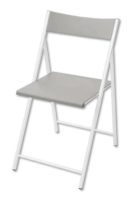 Set di 6 Sedie Pieghevoli con Carrello Assortiti in Acciaio - Bianco, Grigio e Nero