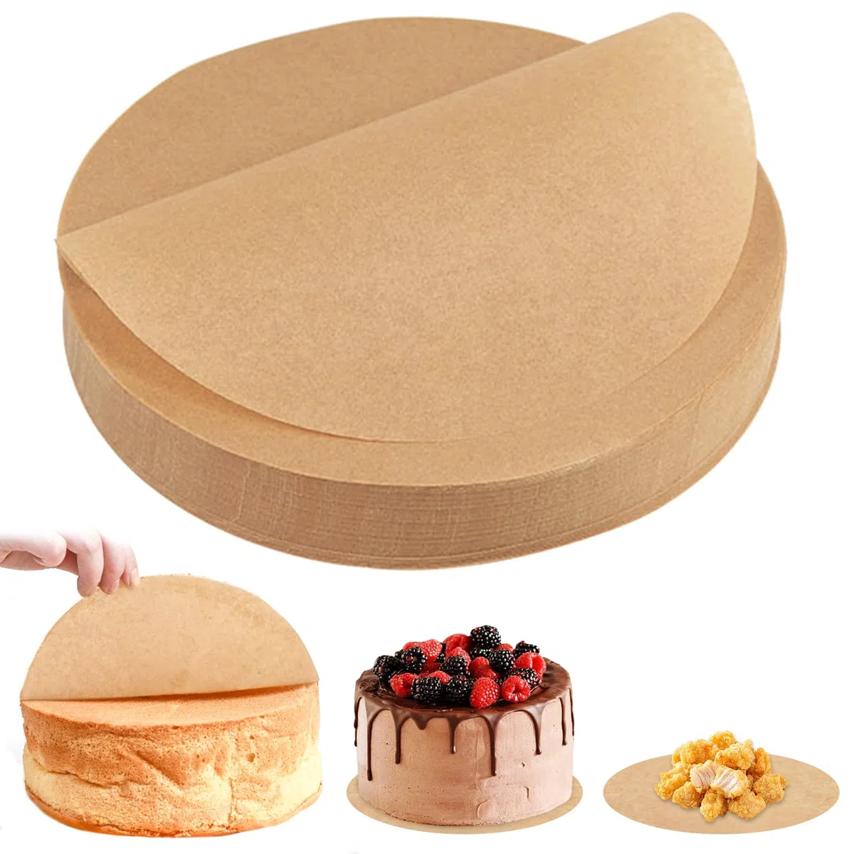 150 pezzi Carta Da Forno Per Friggitrice Ad Aria, 30cm Fodere Per Friggitrice Ad Aria, Fodera di Carta Forno Tonda Per Cottura Biscotti, Barbecue, Pane, Carne, Pizza, Friggitrice, Tostapane Forno