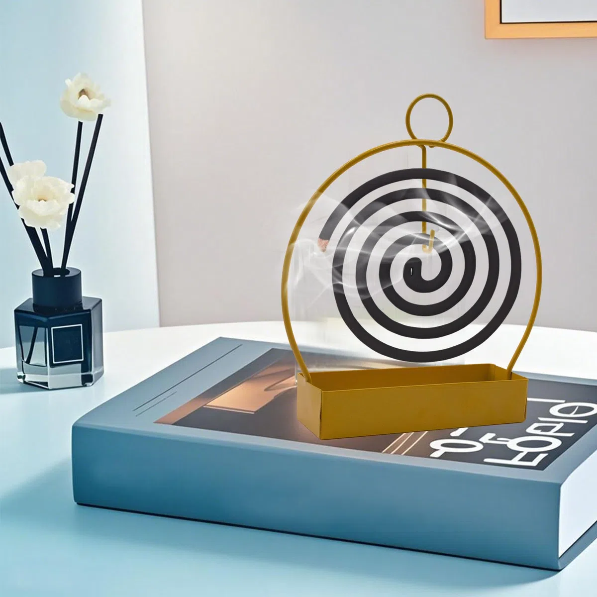 2 Pezzi Porta Zampirone, Ferro Porta Spirale Antizanzare con Anello per Appendere Portazampirone da Esterno, Creativo e Semplice per Casa Esterno Ufficio (Rotondo)