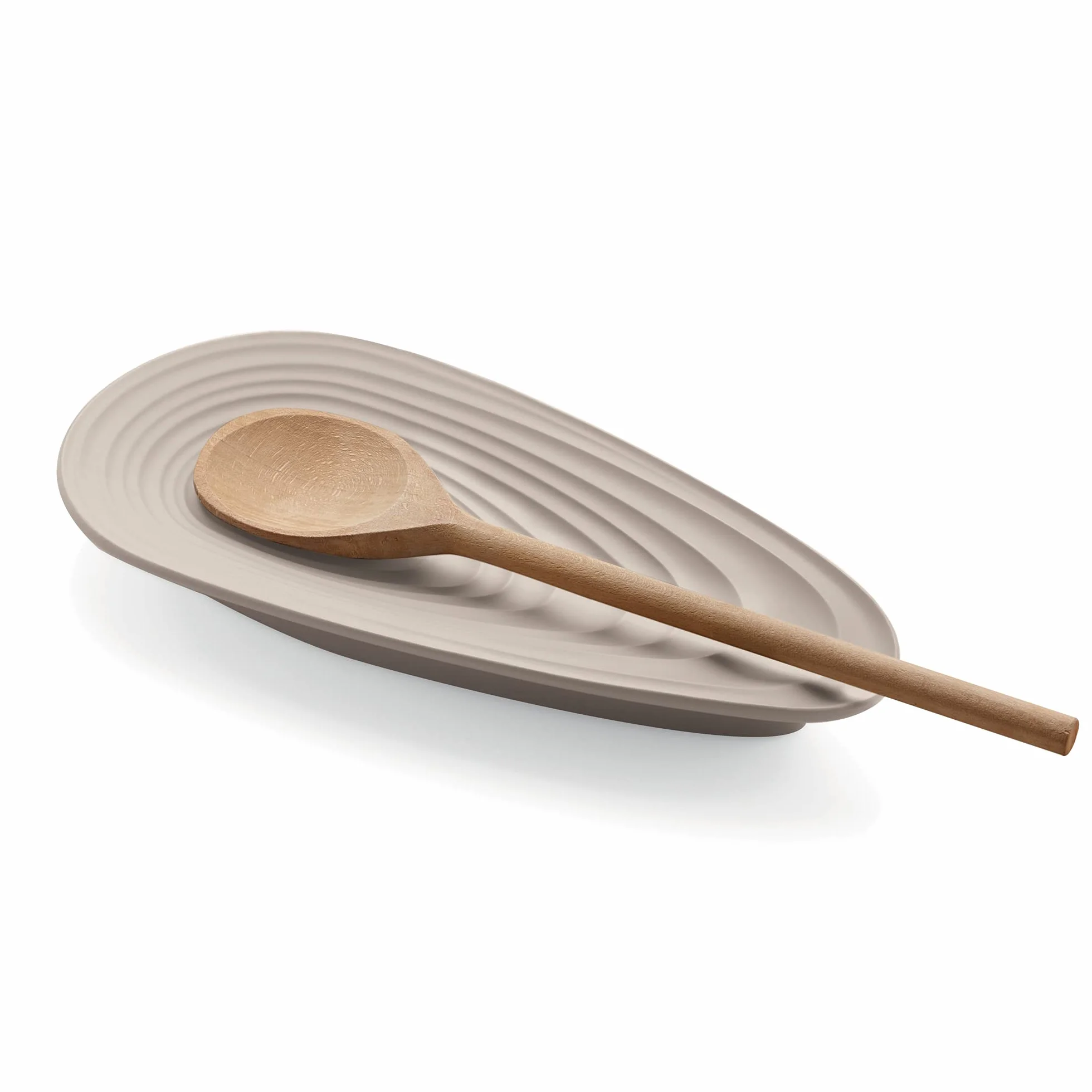 Guzzini - Eco-Kitchen, KEEP CLEAN, Poggiamestolo, Poggia Posate, Materiale Riciclato - Bianco Latte, 25x12,5xh 3 cm - 179900156