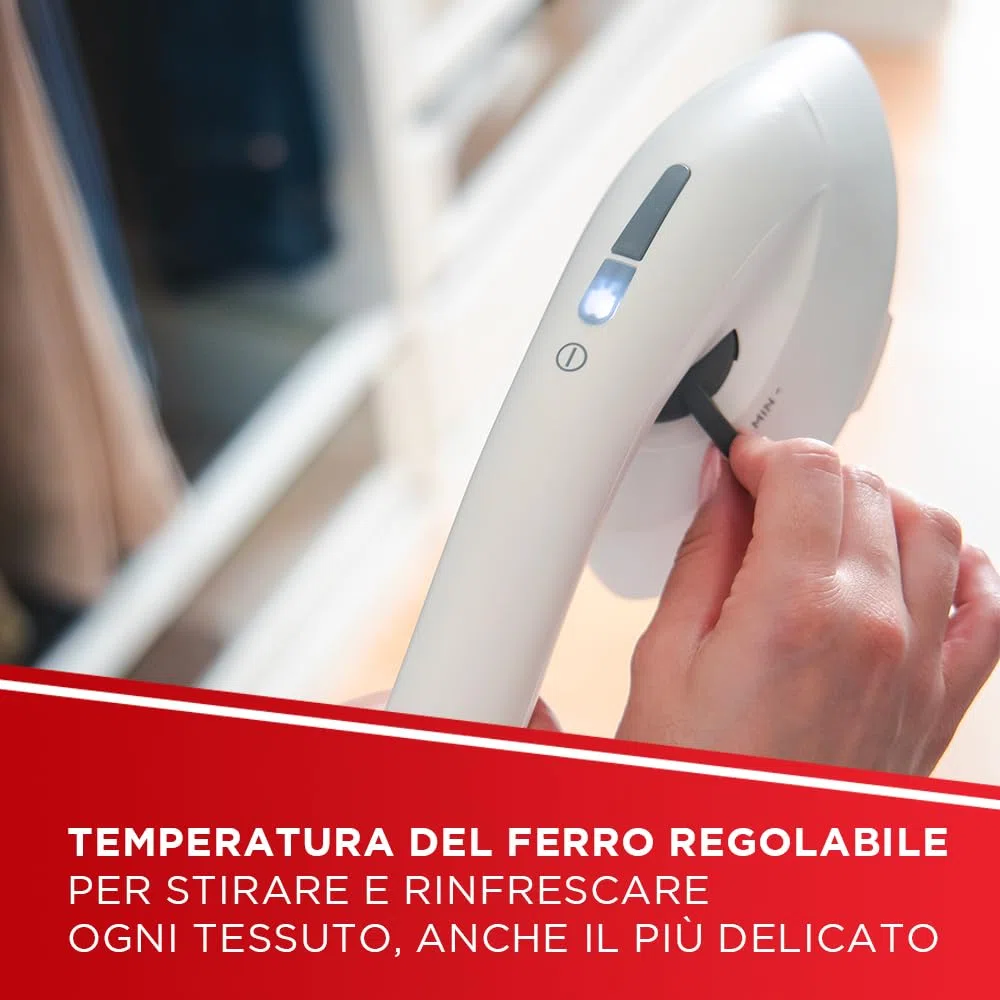 Polti Vaporella Vertical Styler GSF80R, Ferro da Stiro Verticale da Terra, Autonomia Illimitata, Potenza 2000 W, Riscaldamento in 30 Sec, Bianco e Rosso