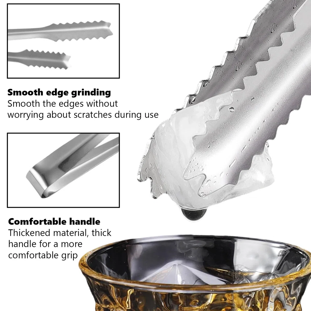 6 Confezione da Mini Pinze da Portata in Acciaio Inox, Pinze per Zucchero, 15cm Pinza da Ghiaccio, Pinza da Portata, per Matrimoni, Feste, Bar, Grill