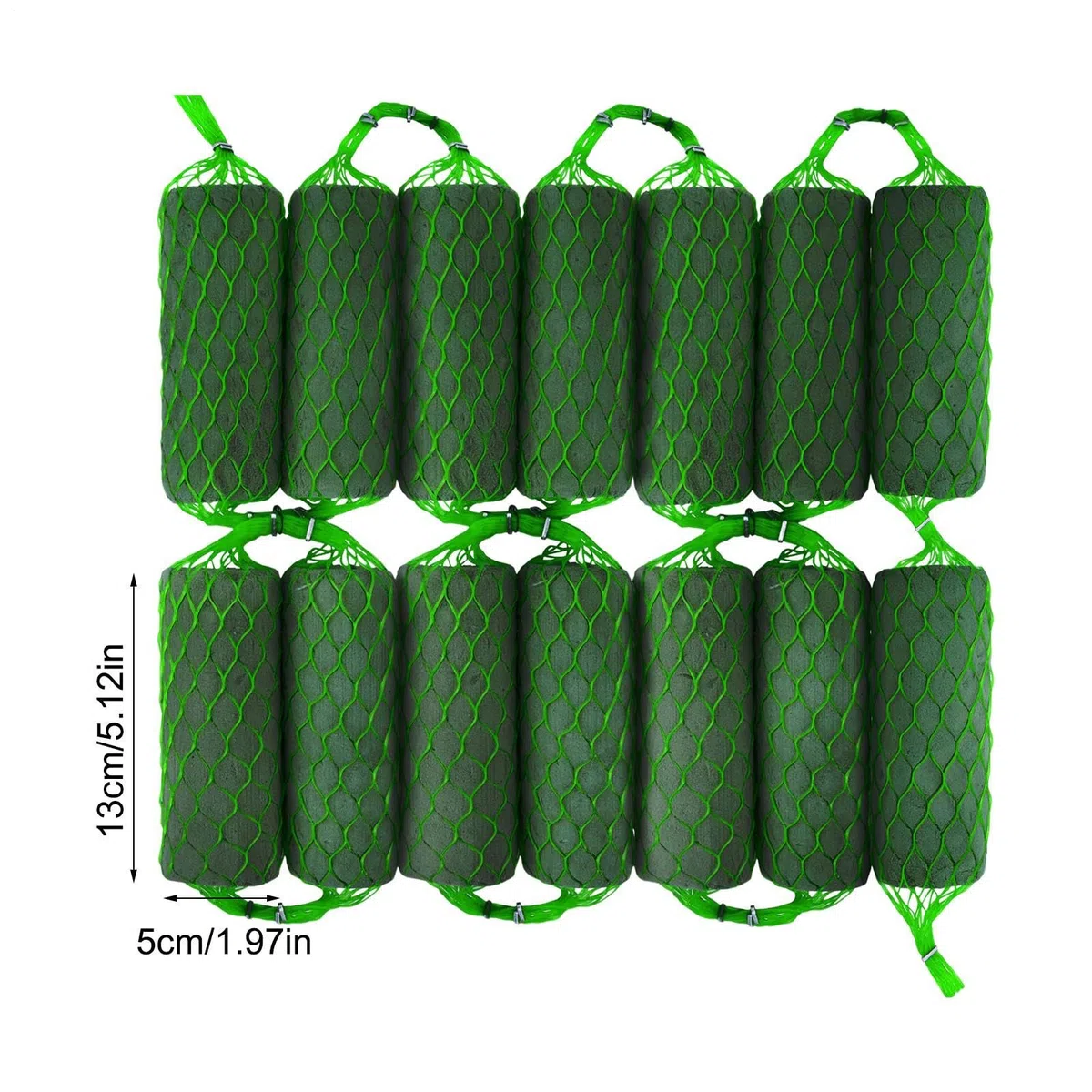 Ghirlanda in spugna di polistirene, 5 x 13 cm, verde, 14 pezzi, per interni ed esterni, per fioristi, eventi, ghirlande, banchetti, celebrazioni
