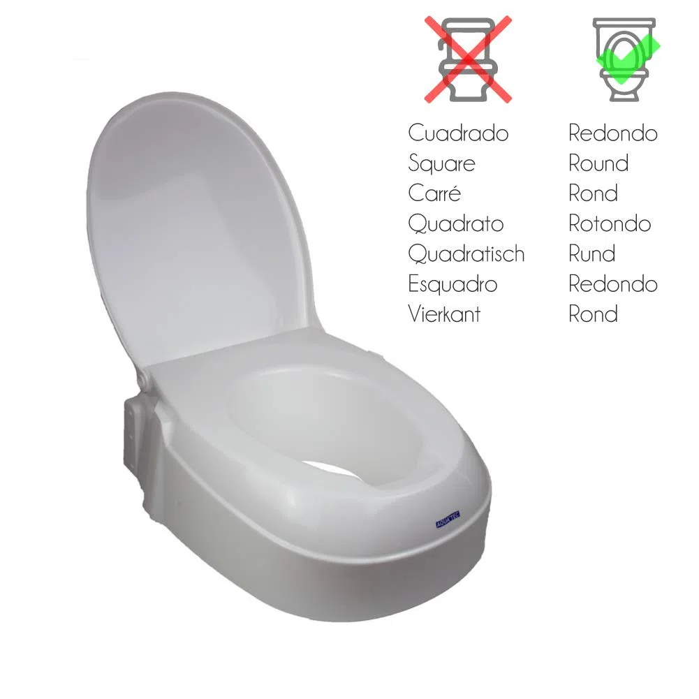 Invacare, Alzawater, Alzawater per disabili, Rialzo wc con coperchio, Regolabile in altezza, Bianco