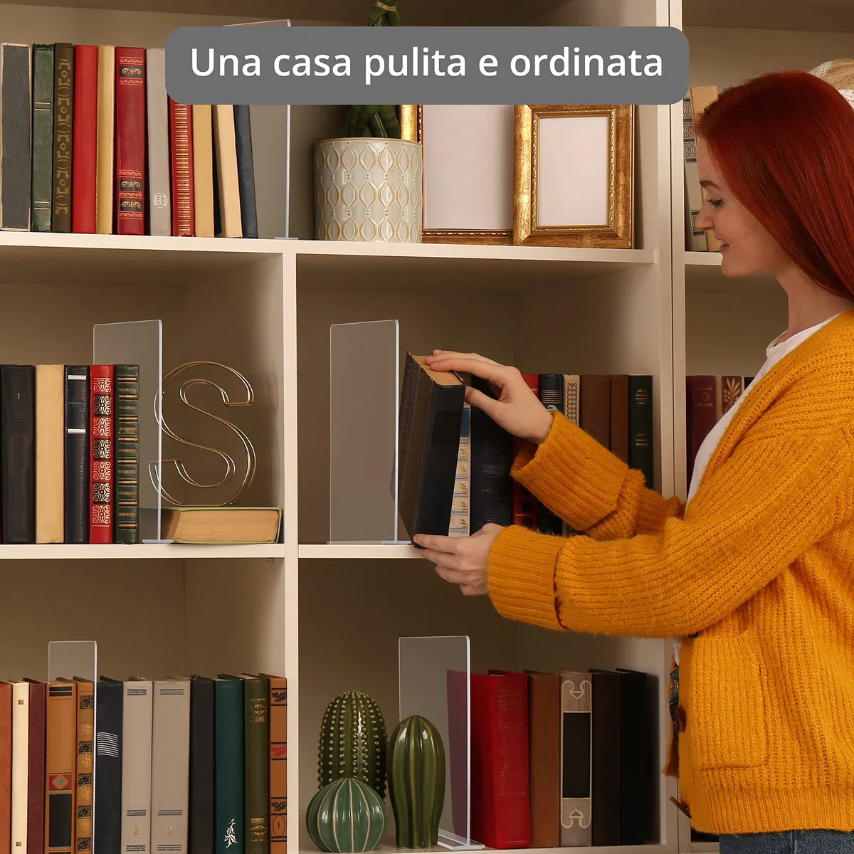 Divisori Cassetti in Acrilico Trasparente [6 Pezzi] - Organizzatori per Armadio Verticali in Camera da Letto, Ufficio - Divisori per Cassetti per Vestiti, Asciugamani, Scarpe, Borse e Libri