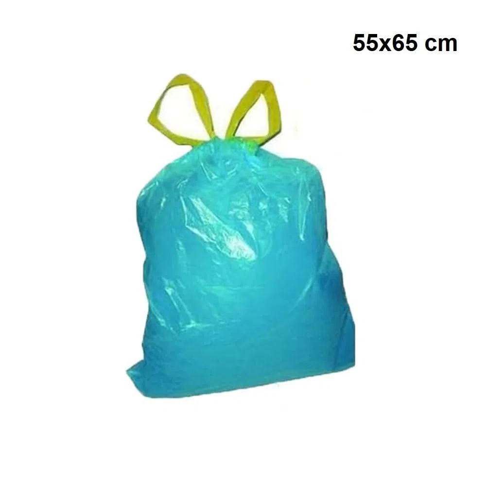 150 Sacchi 55x65 per la raccolta spazzatura immondizia da pattumiera sacchetti antigoccia azzurri con manici cm 55x65