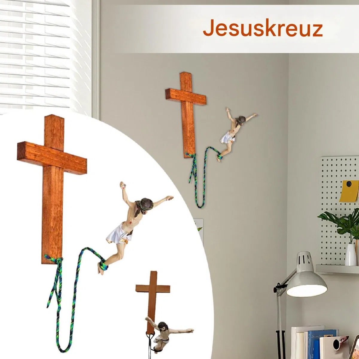 Crocifisso Gesù Cristo croce Statua Bungee Jumping Gesù Religioso Decorazione Crocifisso da parete Religiosa Decorazione per la casa del soggiorno