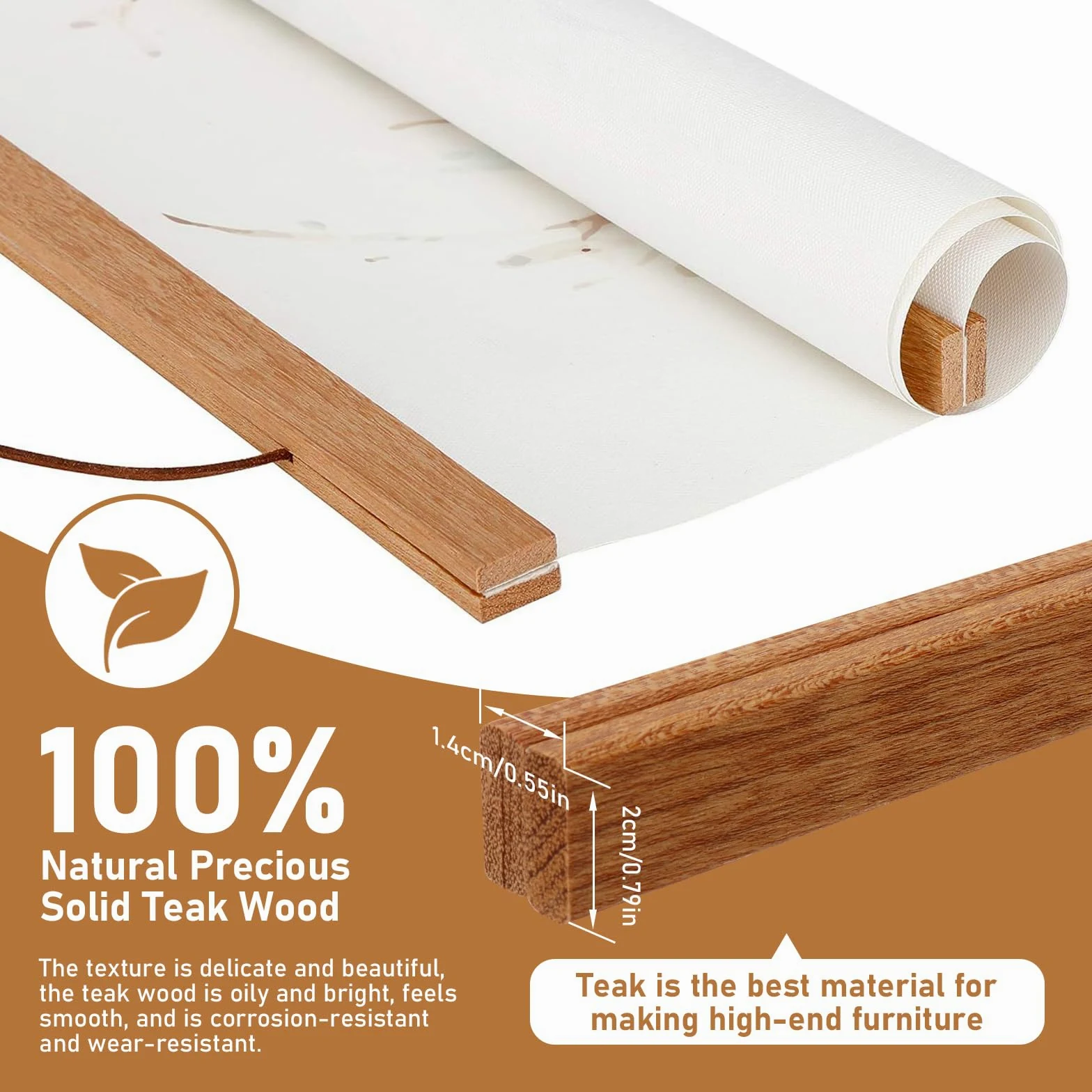 3 Supporti per Poster A4, Supporto Magnetico per Poster, Cornice in Legno di Teak per Appendere Poster (3 pezzi 21 cm)