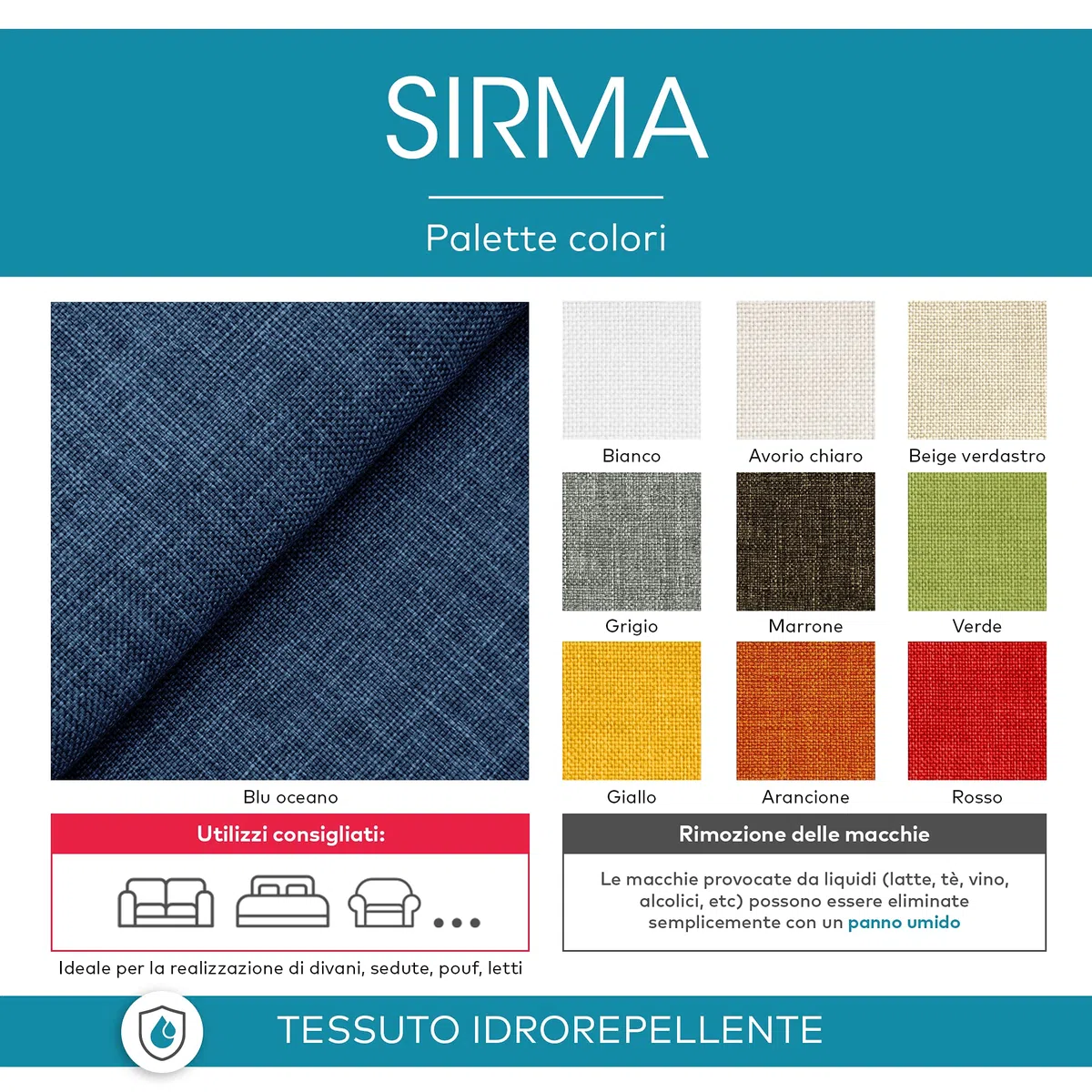 DESHOME Sirma - Tessuto al Metro Idrorepellente per divani cuscini sedie letti copriletto stoffa h 140 resistente (Grigio polvere, 1 metro)