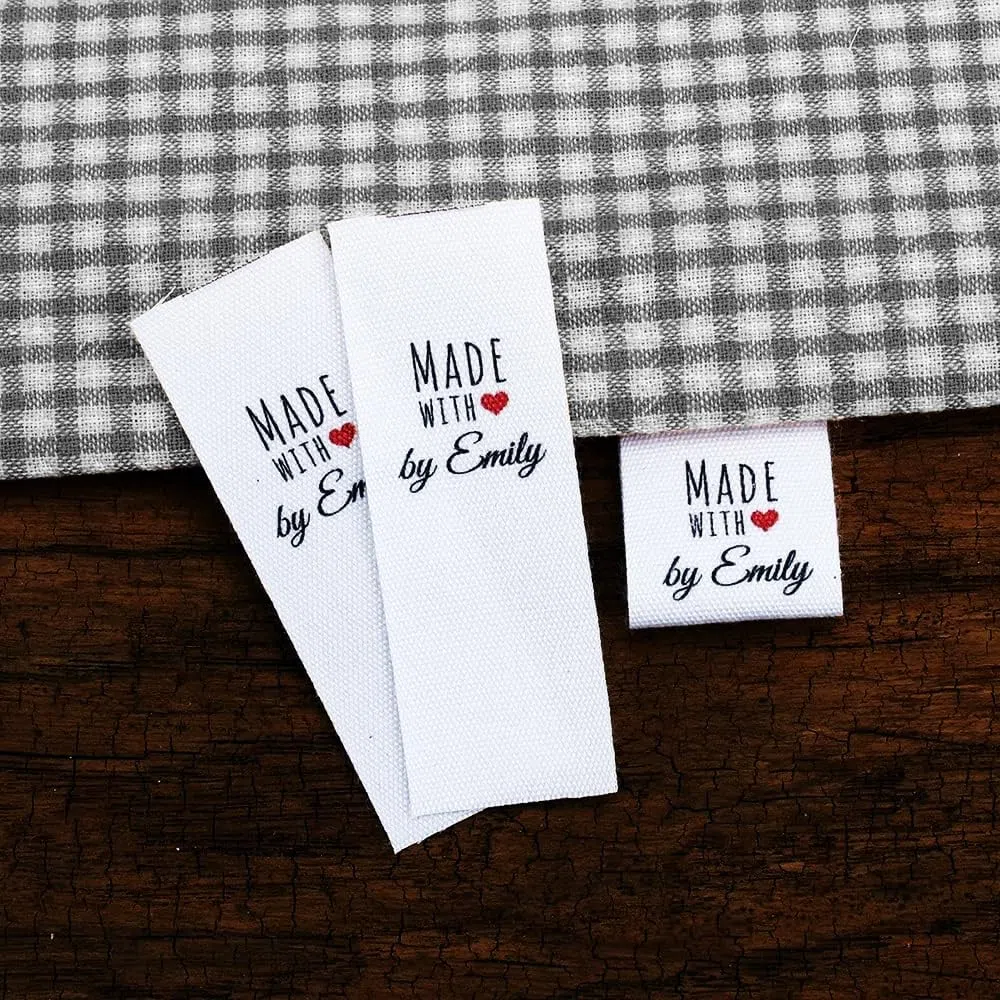Etichette Personalizzate, Logo Personalizzato Cucire Etichette Con Nome Tessuto, 50pcs S