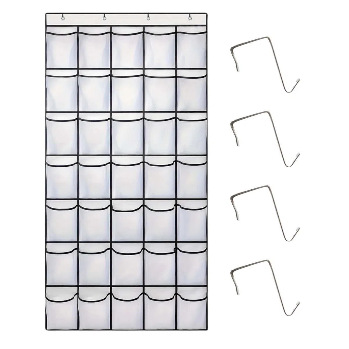 Scarpiera a Sospensione da Porta a 35 Tasche,Organizer Pieghevole da Appendere,Organizer da Porta per Scarpe,organizerdaappendere, organizerperporte, organizer da appendere (Bianco)