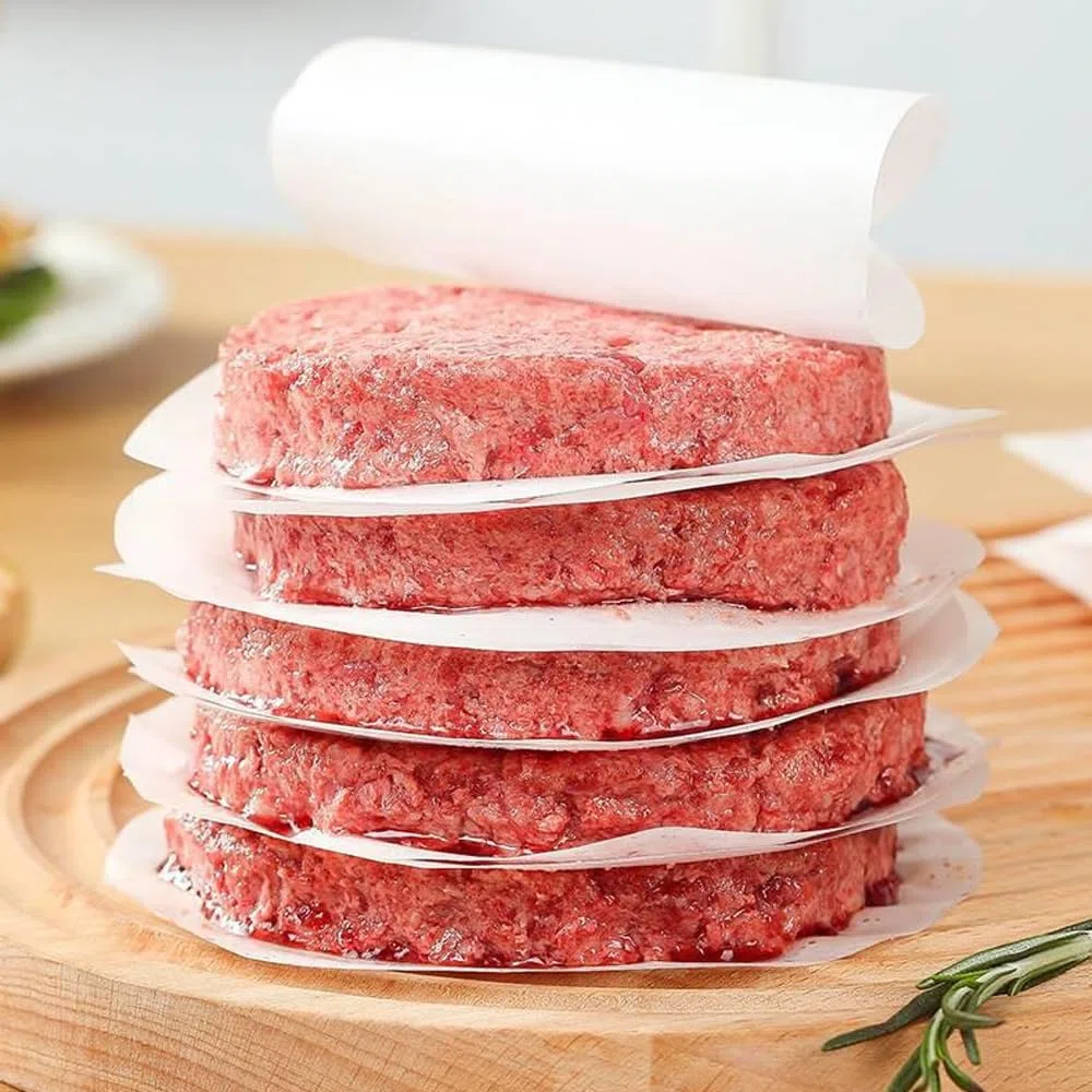 500 Pezzi Carta per Hamburger 15cm, Carta Oleata per Hamburger, Carta Da Forno Rotonda, Carta per Hamburger, Carta Antiaderente per Hamburger, per Pressa per Hamburger, 15 x 15 cm