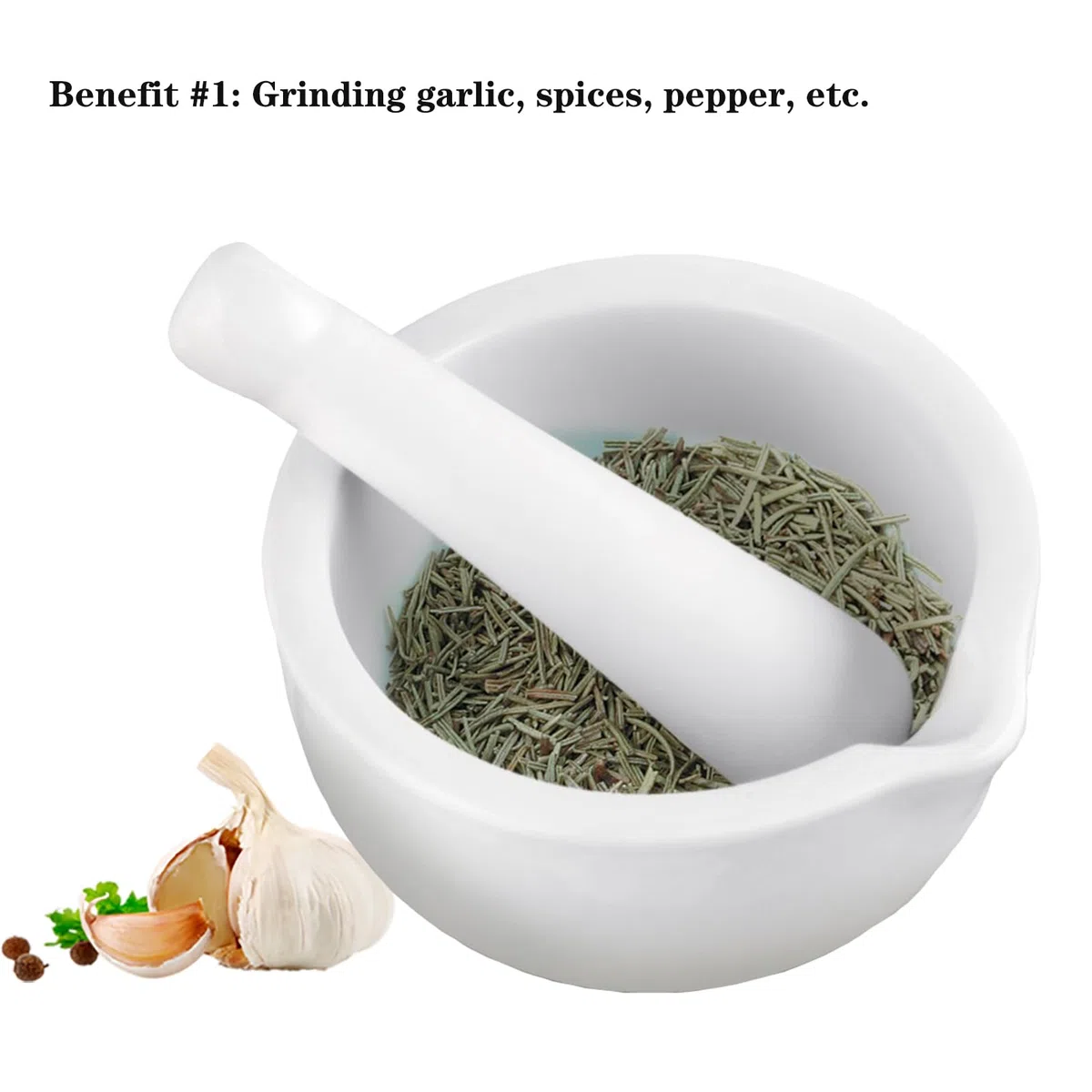 Pestello e Mortaio, Mortaio con Pestello Set di mortaio e pestello 10 cm, mortaio con pestello per spezie, noci, pepe o erbe, mortaio in porcellana, lavabile in lavastoviglie