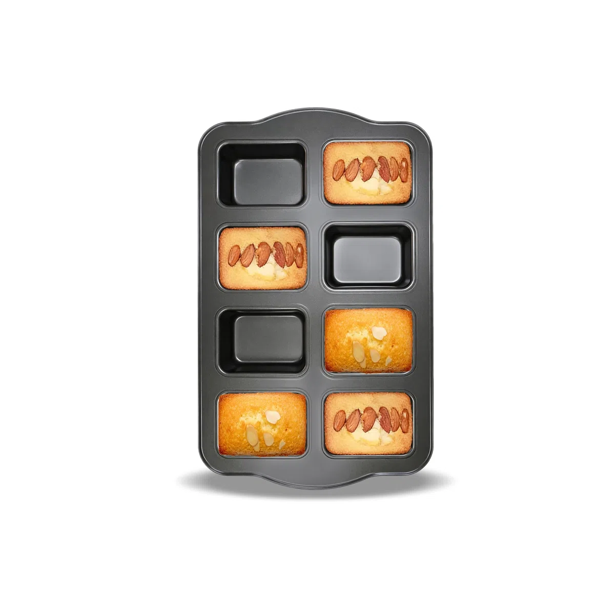 8 Mini loaf Pans Loaf Tin Cake Pan Non Stick Carbon Steel Baking Pan for Oven Baking,Grey (1 Set)