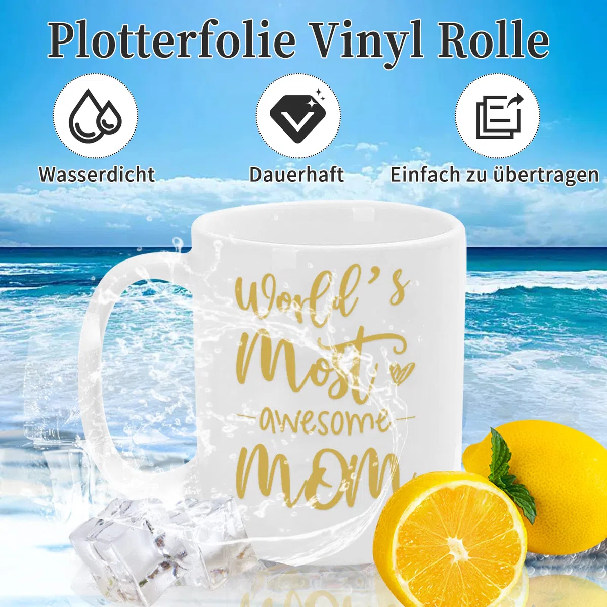 IModeur Vinilo Adesivo Oro 30,5 cm x 3,66 m Pellicola Lucido per Cricut, Silhouette Cameo, La Maggior Parte delle Macchine da Taglio
