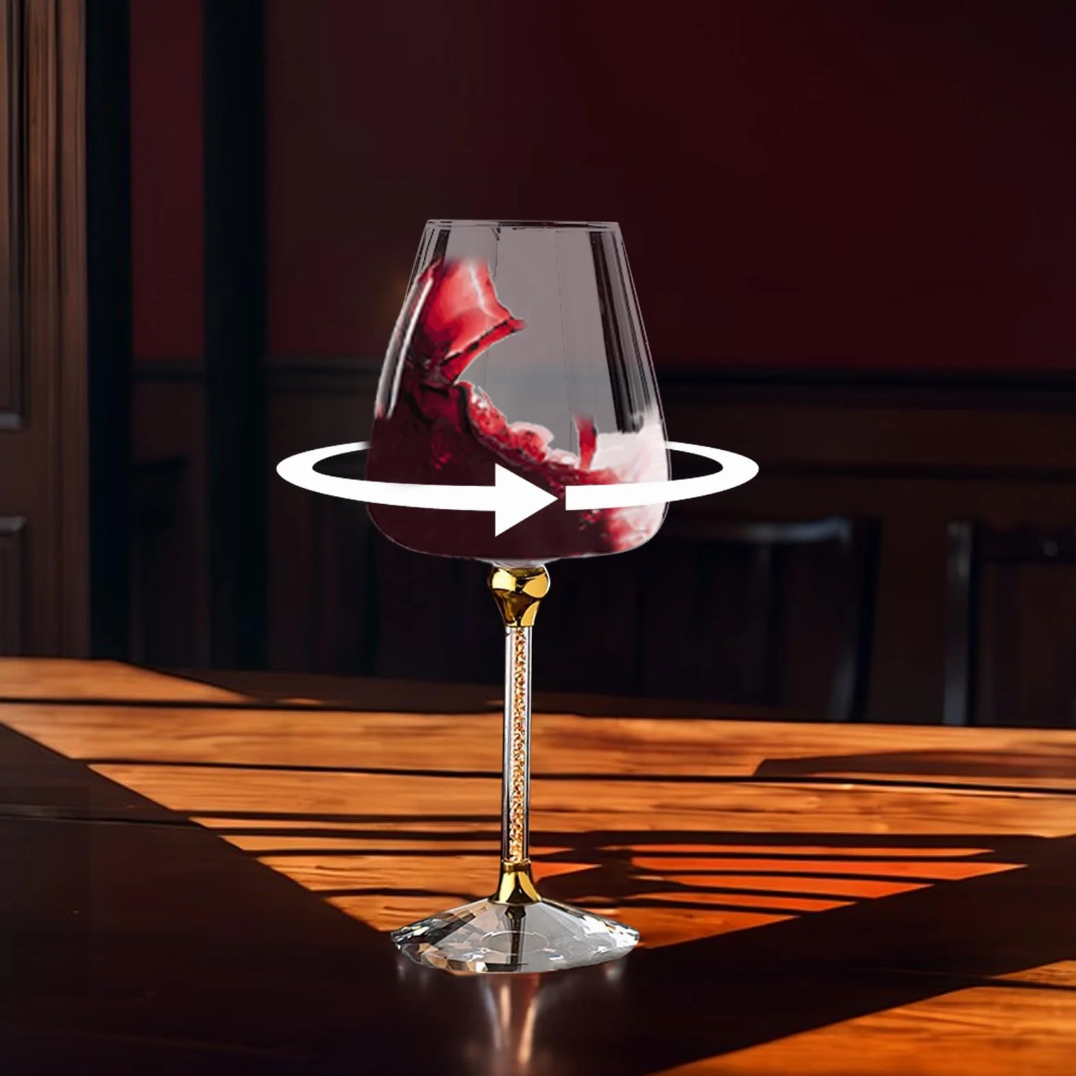 Calice Da Vino Rotante, Calici Da Vino E Bianco Rotanti A Stelo Lungo, Calici Rotanti Creativi Per Vino, Whisky, Champagne E Cocktail