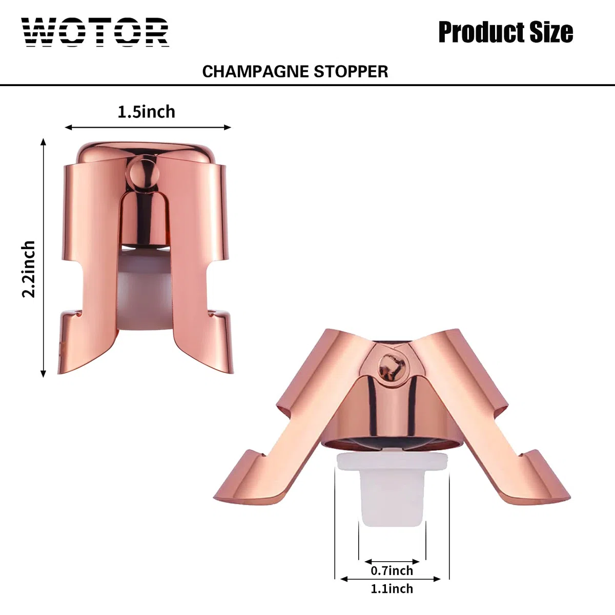 WOTOR 3 pezzi tappo per spumante, tappo champagne professionale in acciaio inox, tappo vino frizzante riutilizzabile, tappo per prosecco, a prova di perdite, Mantieni fresco (Tricolore)