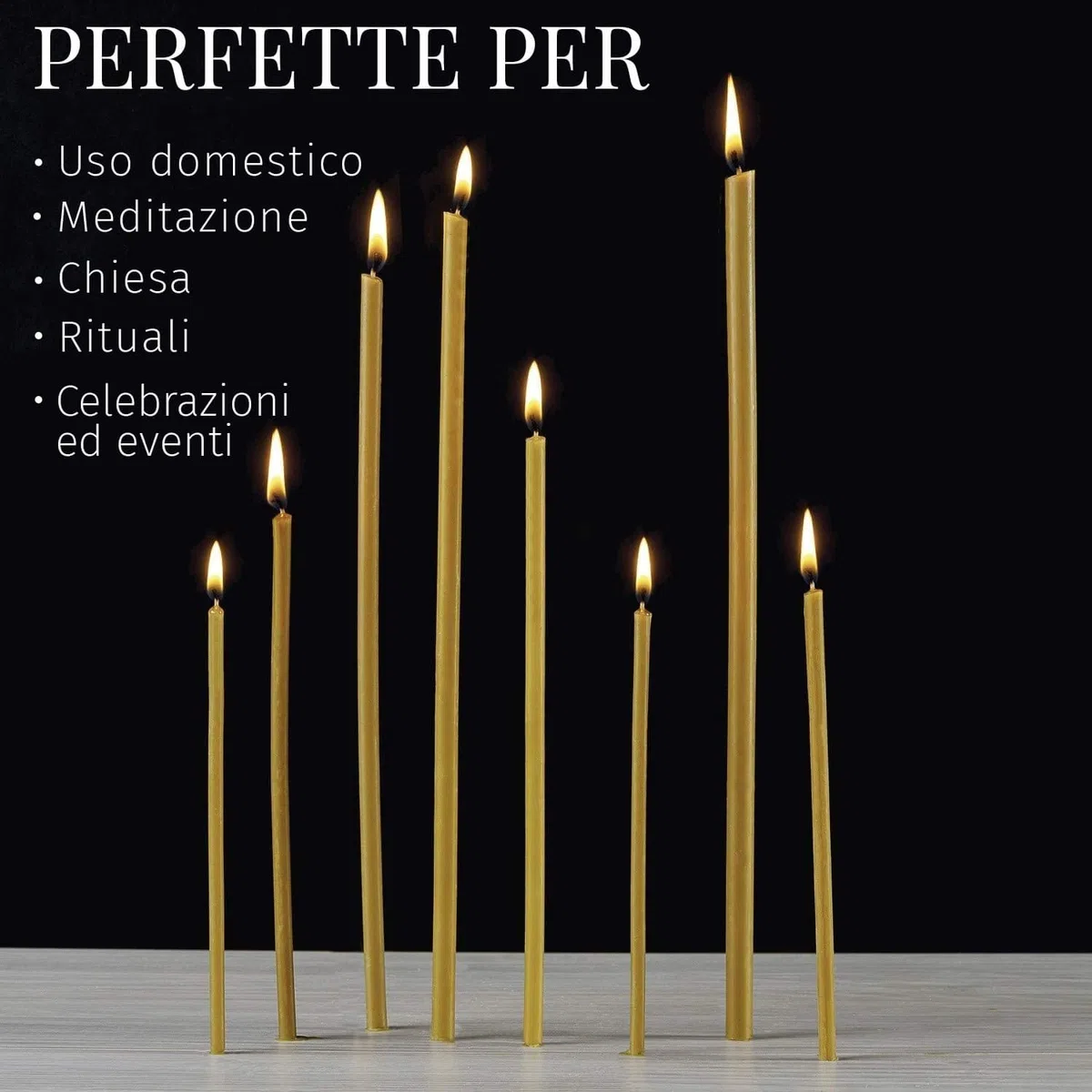 Danilovo Candele Profumate in Pura Cera d’Api – Candele Chiesa Ortodossa per Preghiere, Natale, Lunghe, Morbide, N140, Altezza 16 centimetri, 50 pz