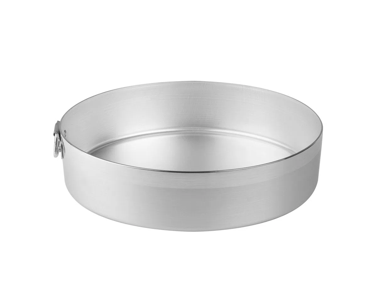 Pentole Agnelli Family Cooking Alluminio Tortiera Cilindrica con Anello, Argento, 28 cm