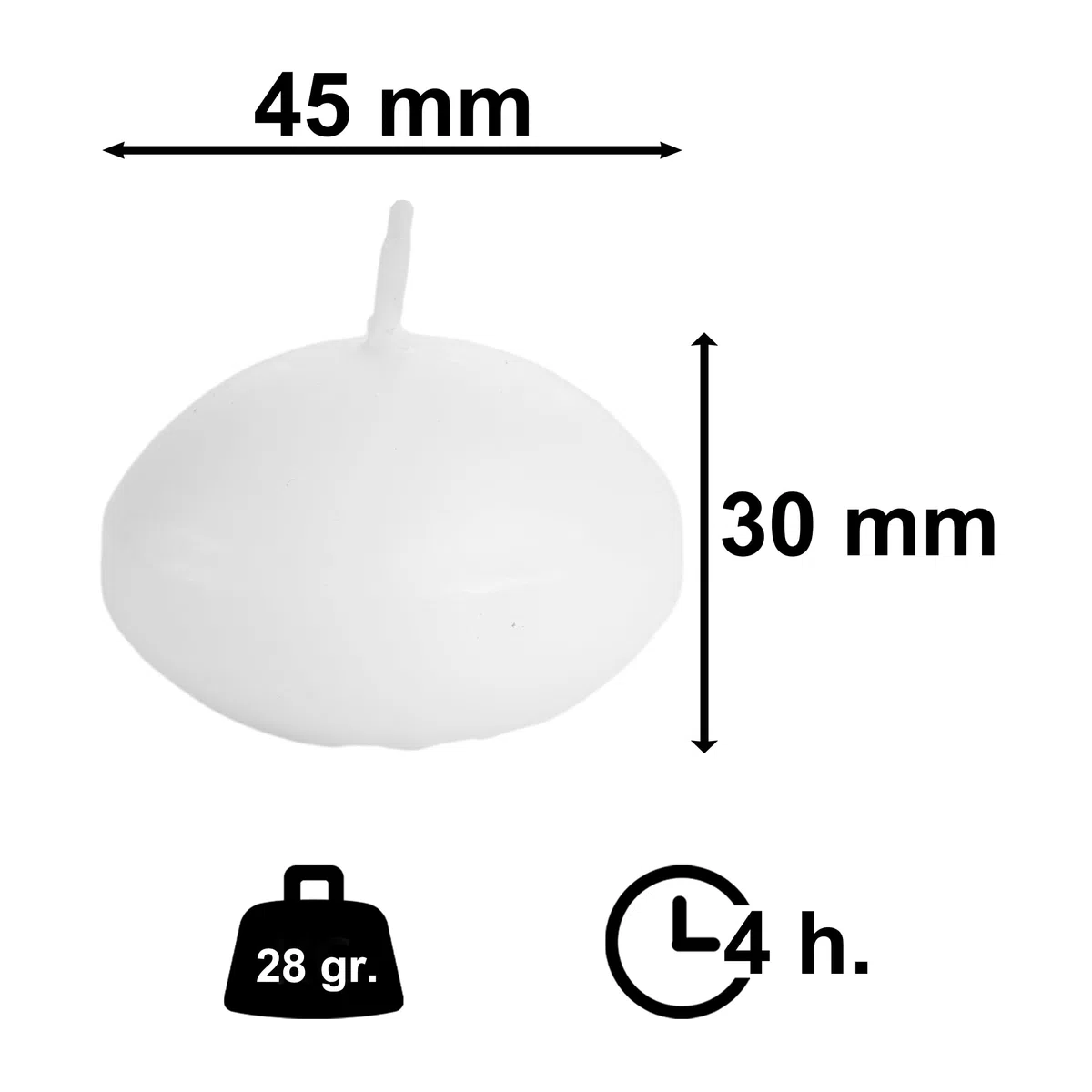 12 Candele galleggianti Crema 4.6x3cm, Candele Decorative Candele SPA Non Profumate 4 Ore di Combustione