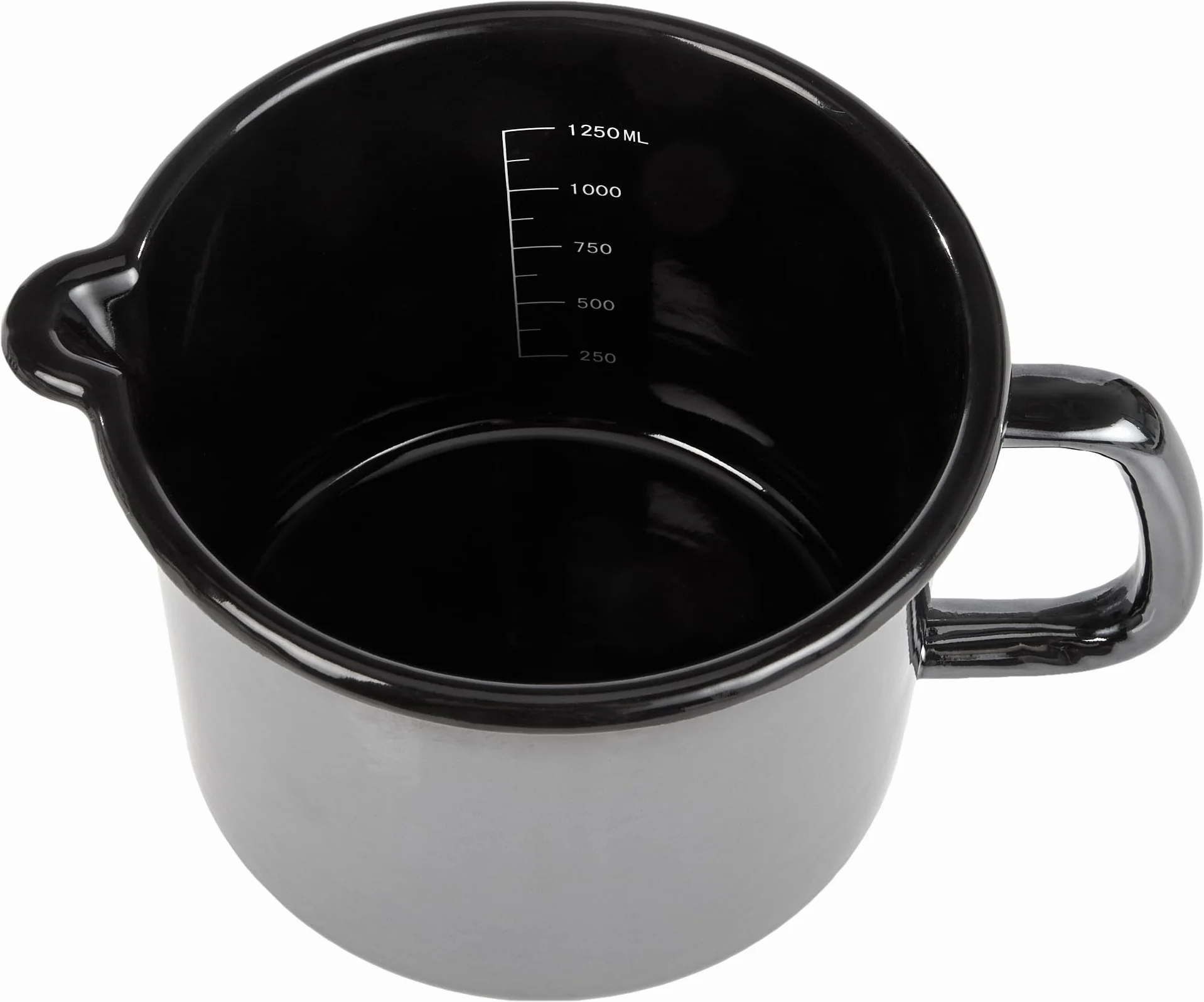 GSW 255141 Professionale Black Star Pentolino per Latte, Smalto, Nero, 14 cm