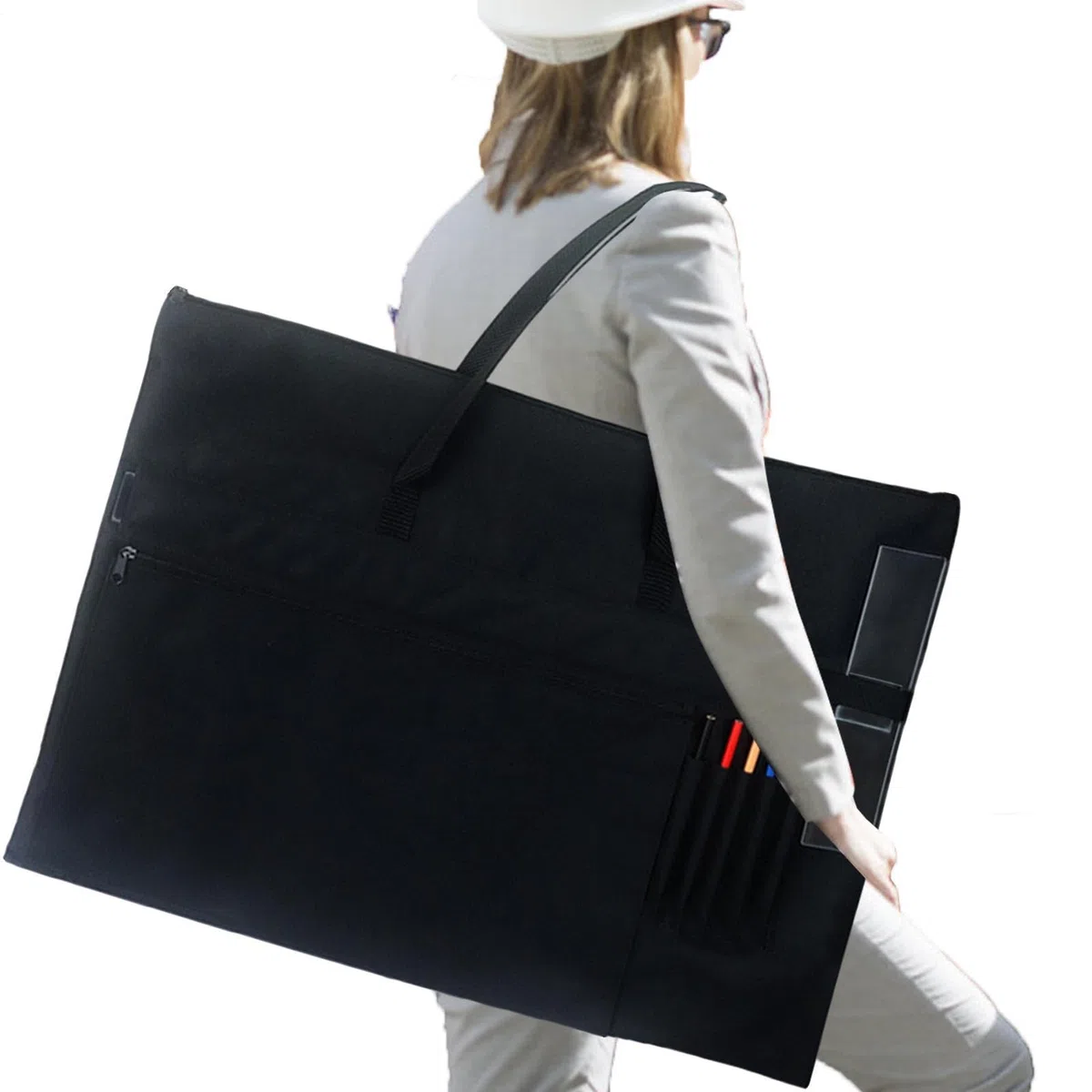 Borsa artistica per materiali di consumo - Custodia per il trasporto di grande capacità | Borsa resistente e impermeabile per opere d'arte, poster, schizzi e disegni, 70x52 cm
