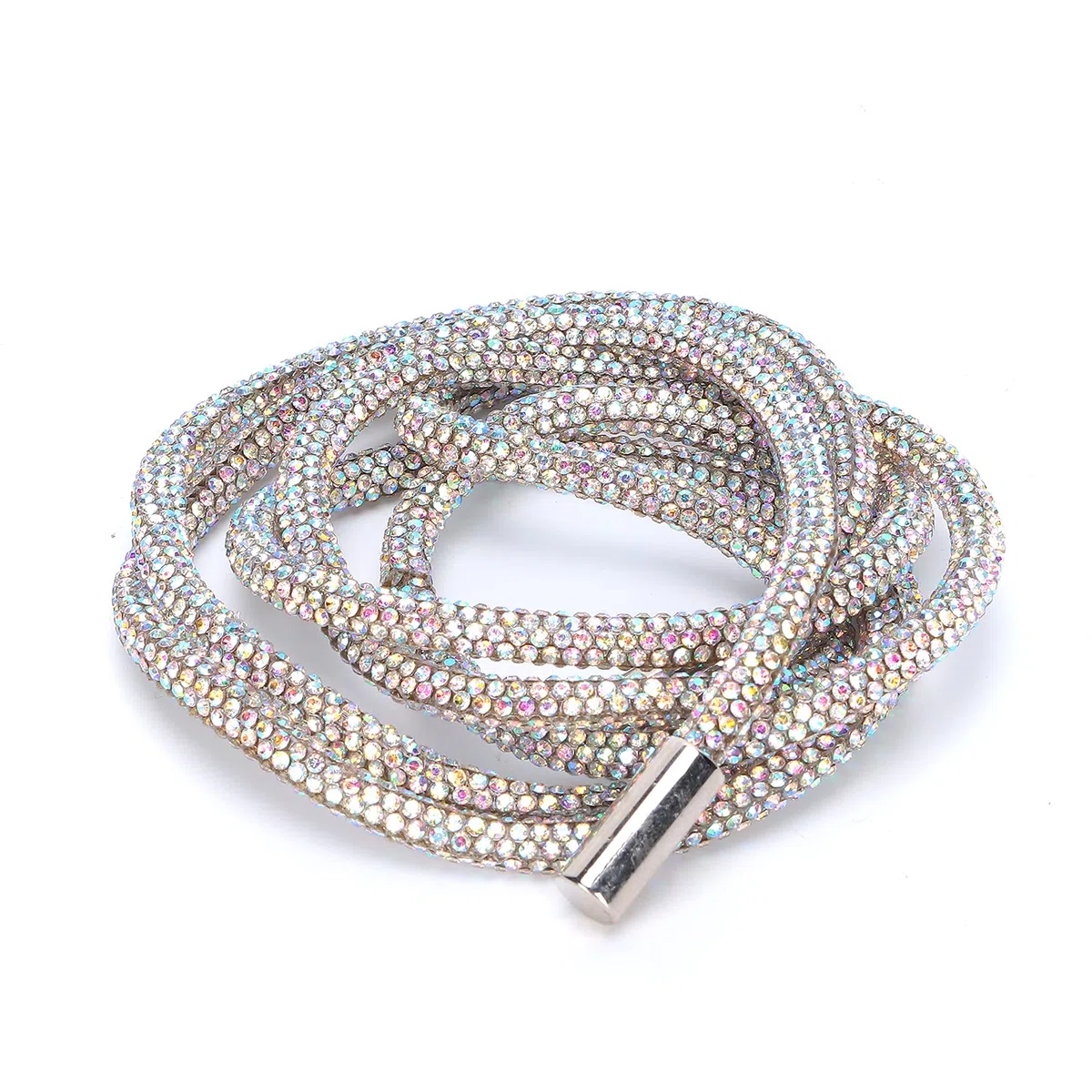 Lacci delle Scarpe, Strass Corda Glitterata Strass Diamante Felpa con Cappuccio Stringhe Catena di Strass Corde Rotonde Lucide per Artigianato Lacci delle Scarpe Fai-da-te (Colore AB)