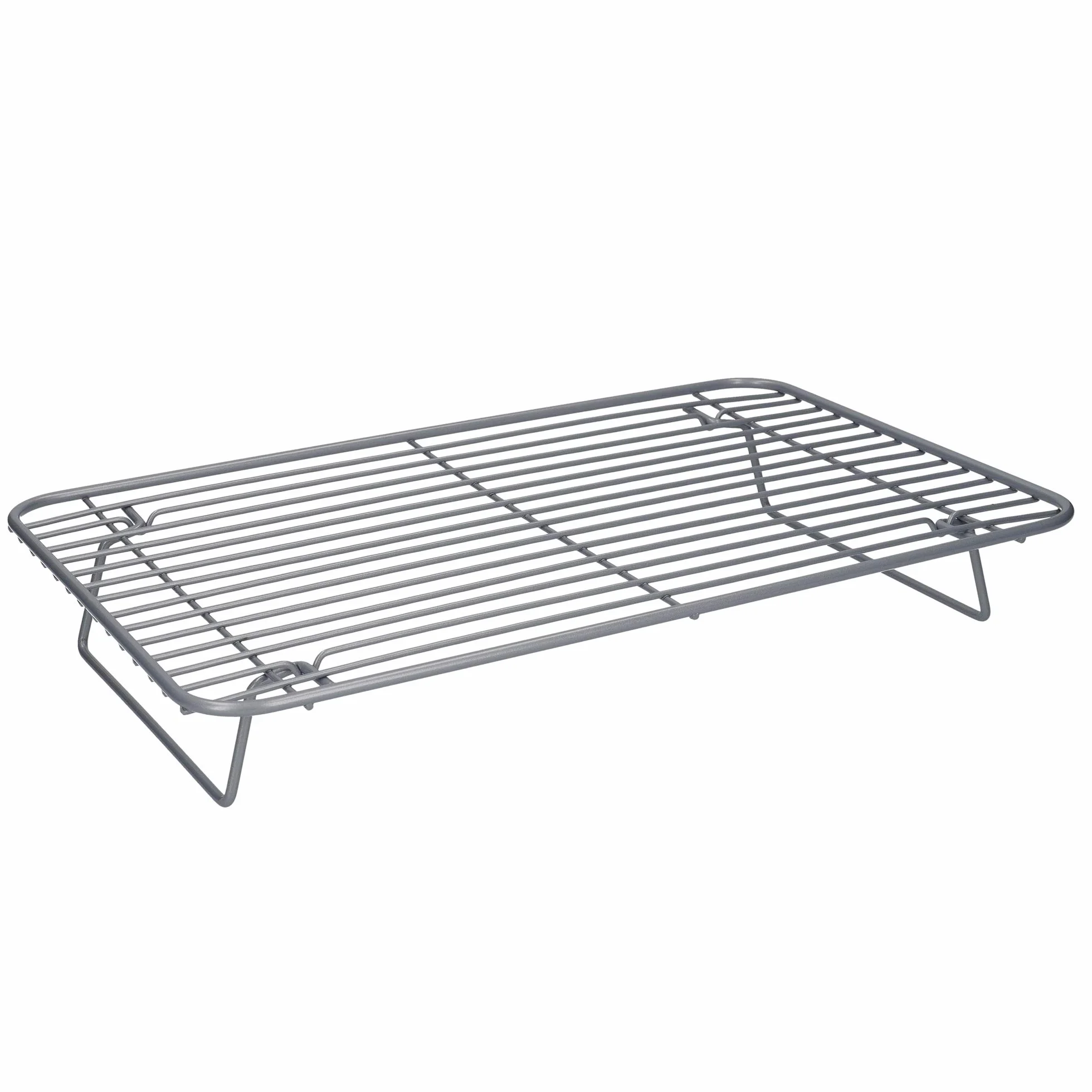 MasterClass Smart Ceramic Roasting / Cooling Rack con rivestimento antiaderente e gambe pieghevoli, filo in acciaio al carbonio, grigio, 35,5 x 23 cm