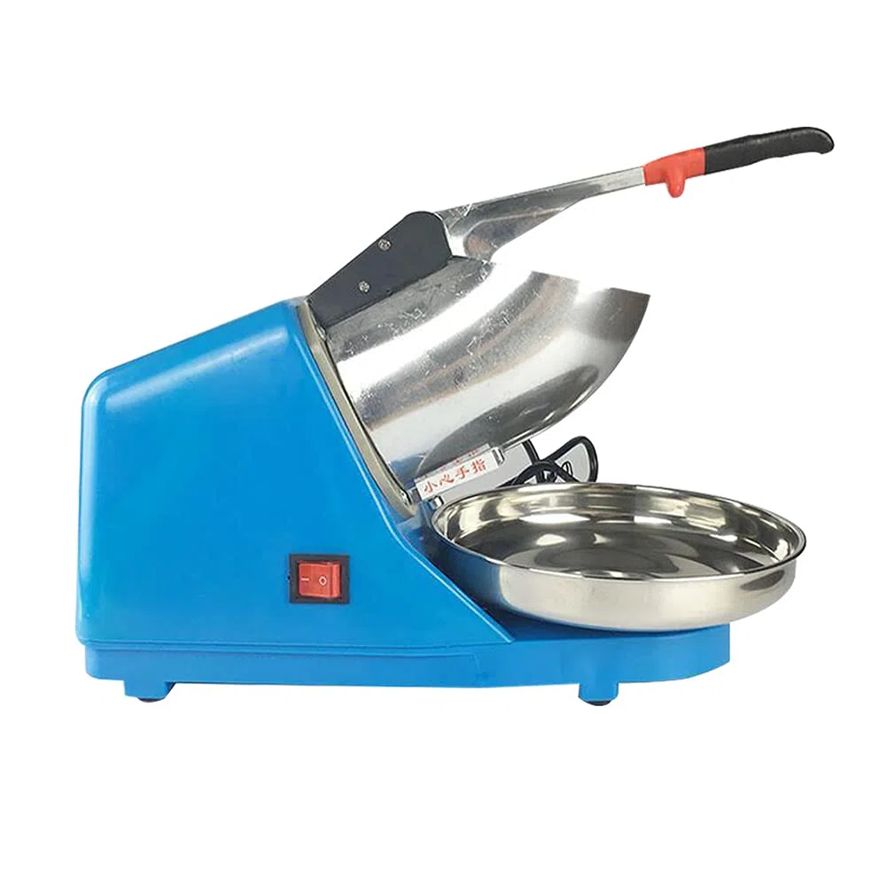 Macchina elettrica per ghiaccio Crusher Ice Shaver per uso domestico e commerciale Macchina per il ghiaccio a cono della neve in acciaio inox 380 W,per bevande fredde,blu