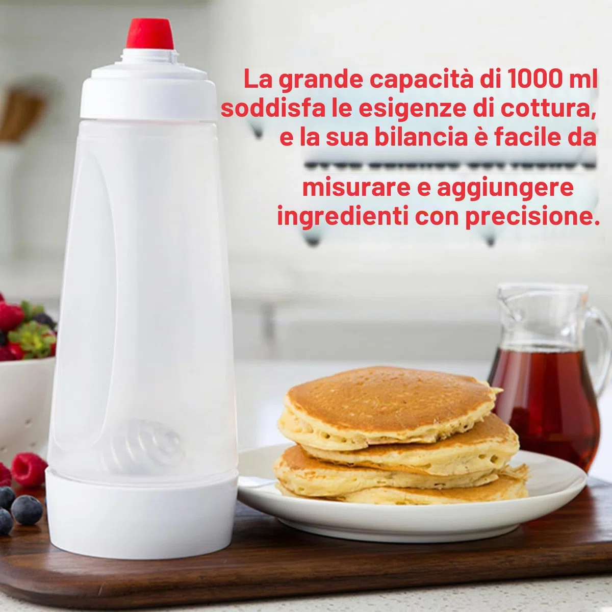 Distributore di pastella per Pancake con Palla di miscelazione per Pancake, distributore di pastella per Crepes, Bottiglia per spremere Le Crepes, distributore di pastella per Crepes