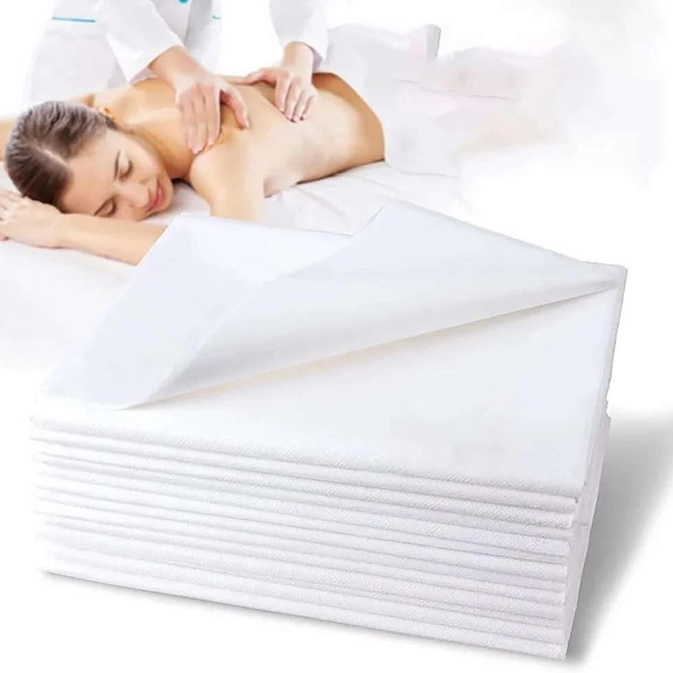 NEWFUN Lenzuolo monouso, 100 pezzi lenzuolo da massaggio monouso, Foglio da Massaggio in Tessuto Non Tessuto，80 x 180cm，Adatto per Saloni di Bellezza，Spa，Massaggi，Hotel，Estetisti