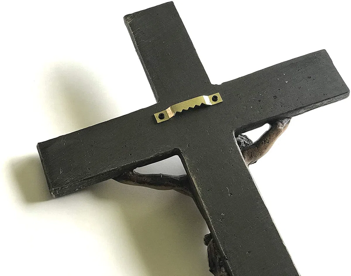 Crocifisso Gesù Cristo nostro Signore e Salvatore, decorazione da parete in resina, 35,5 cm, per casa o ufficio, in confezione regalo