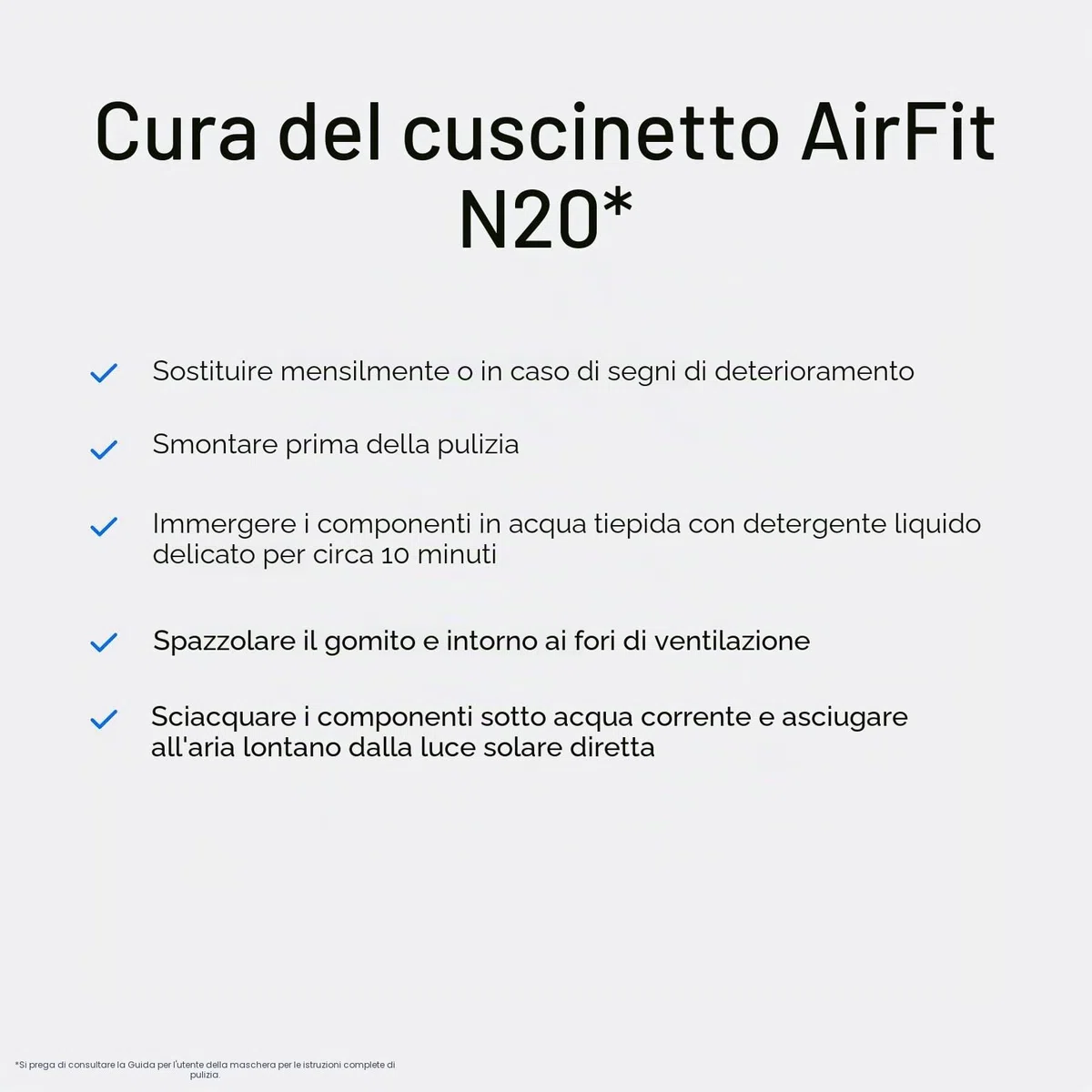 ResMed AirFit N20 - Cuscinetto per maschera nasale, misura media