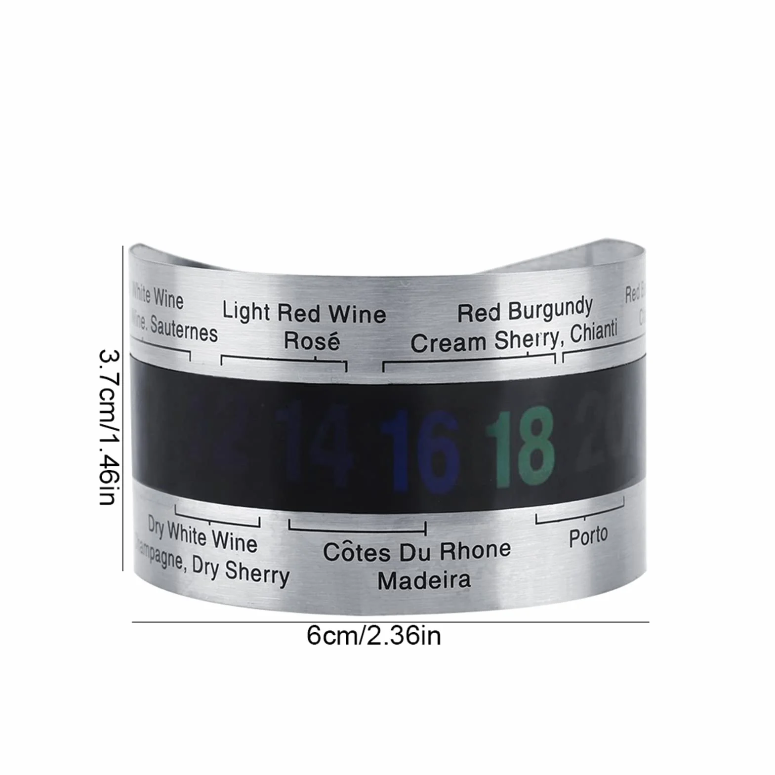 Termometro Vino LCD Acciaio Inossidabile - Sensore Temperatura per Bottiglie Vino Rosso, Design Bracciale