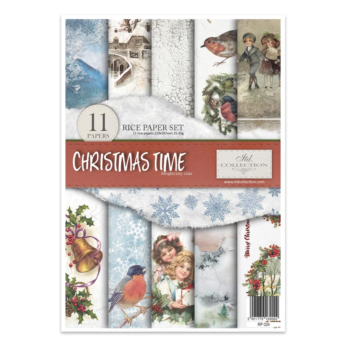 ITD Collection - Papier de riz créatif A4 Decoupage Rice Paper Sheet 29,7 x 21 cm Technique de découpage multicolore (RP024) - HS code 48021000