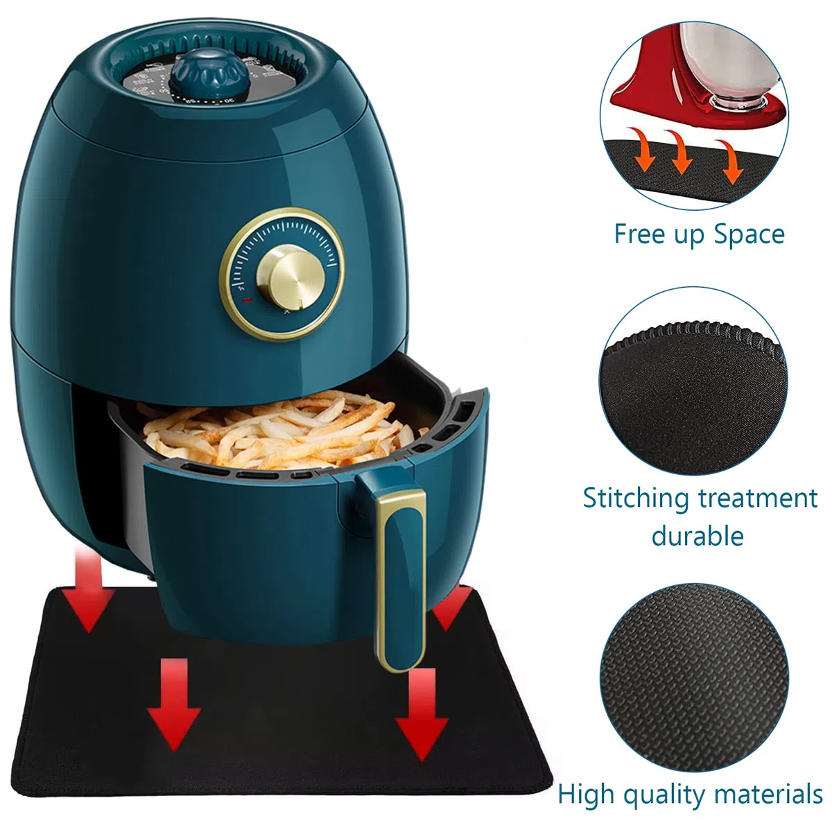 Tappetino Macchina caffe 30 x 35 cm, Tappetino Antiscivolo per Macchina da caffè, Tappetino Cucina compatibile con Macchine da caffè, Frullatori