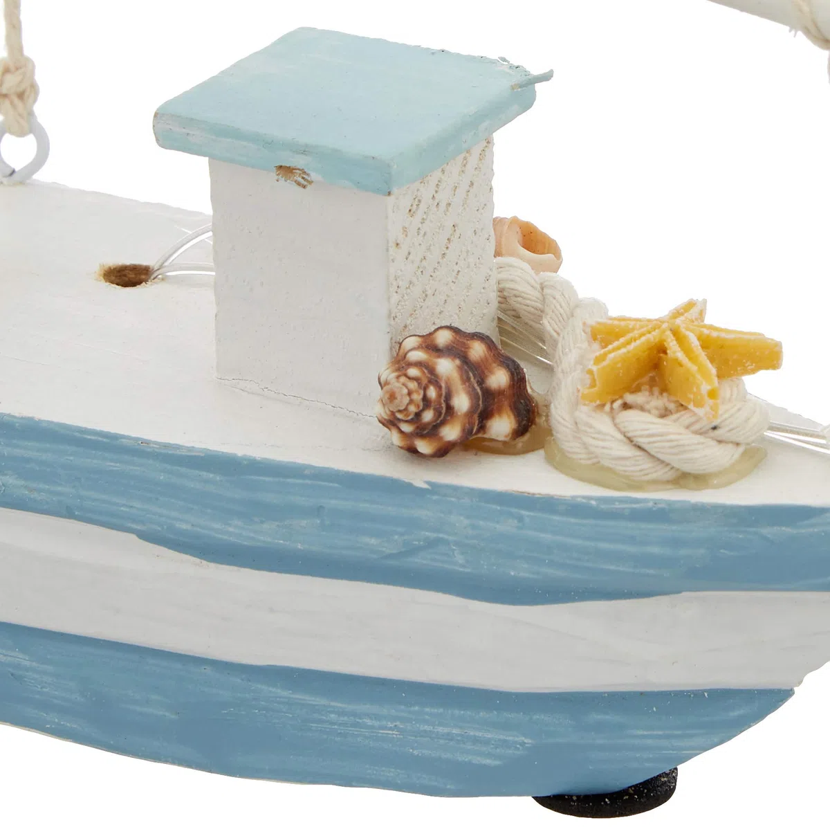 Out of the blue - Barca a vela, in legno, multicolore, 21,5 x 28 cm